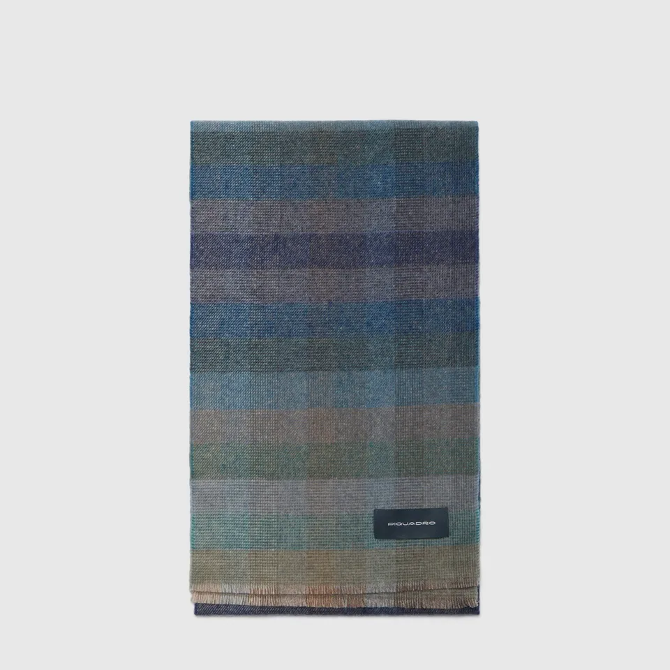 Piquadro Urban Schal Merinowolle 100% Blau Mohair-Effekt