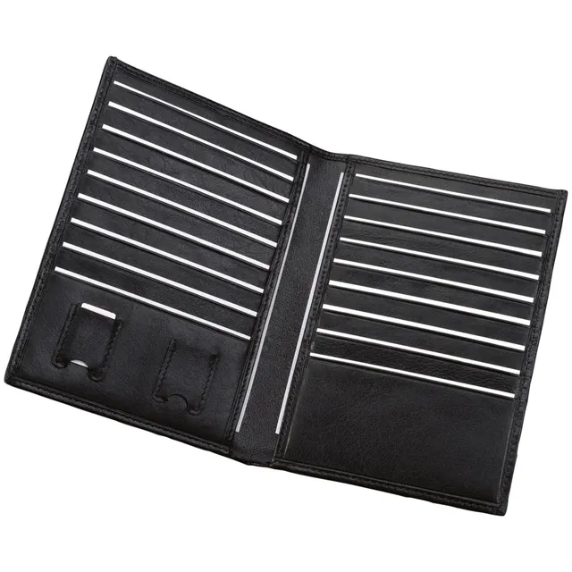 Lightpak Kreditkartenetui Schwarz Leder 18 Fächer