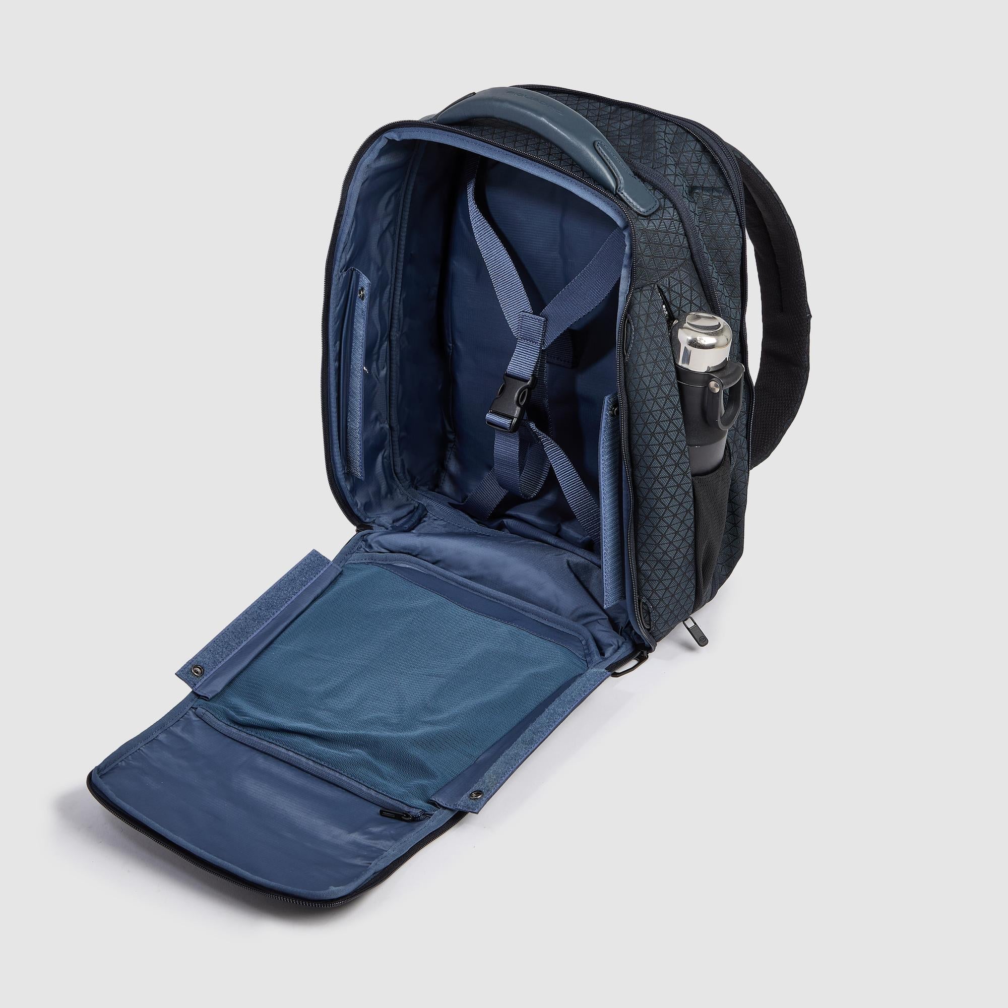 Piquadro Corner 2.0 Reiserucksack modular blau 15,6 Zoll Stoff