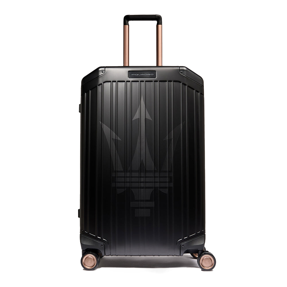 Piquadro PQLM Maserati Trolley Aluminium schwarz 4 Rollen