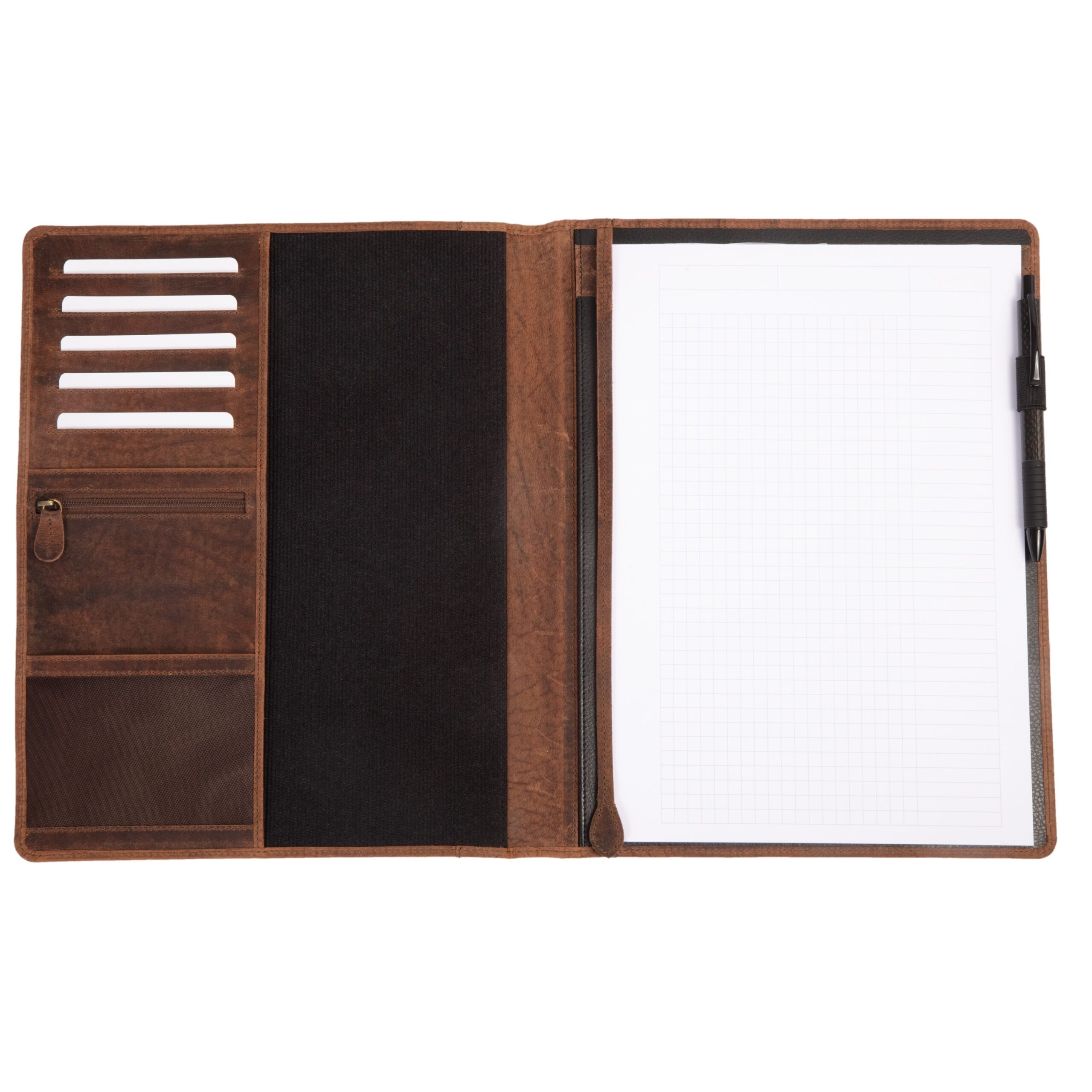 Lightpak Winston Schreibmappe A4 braun Leder
