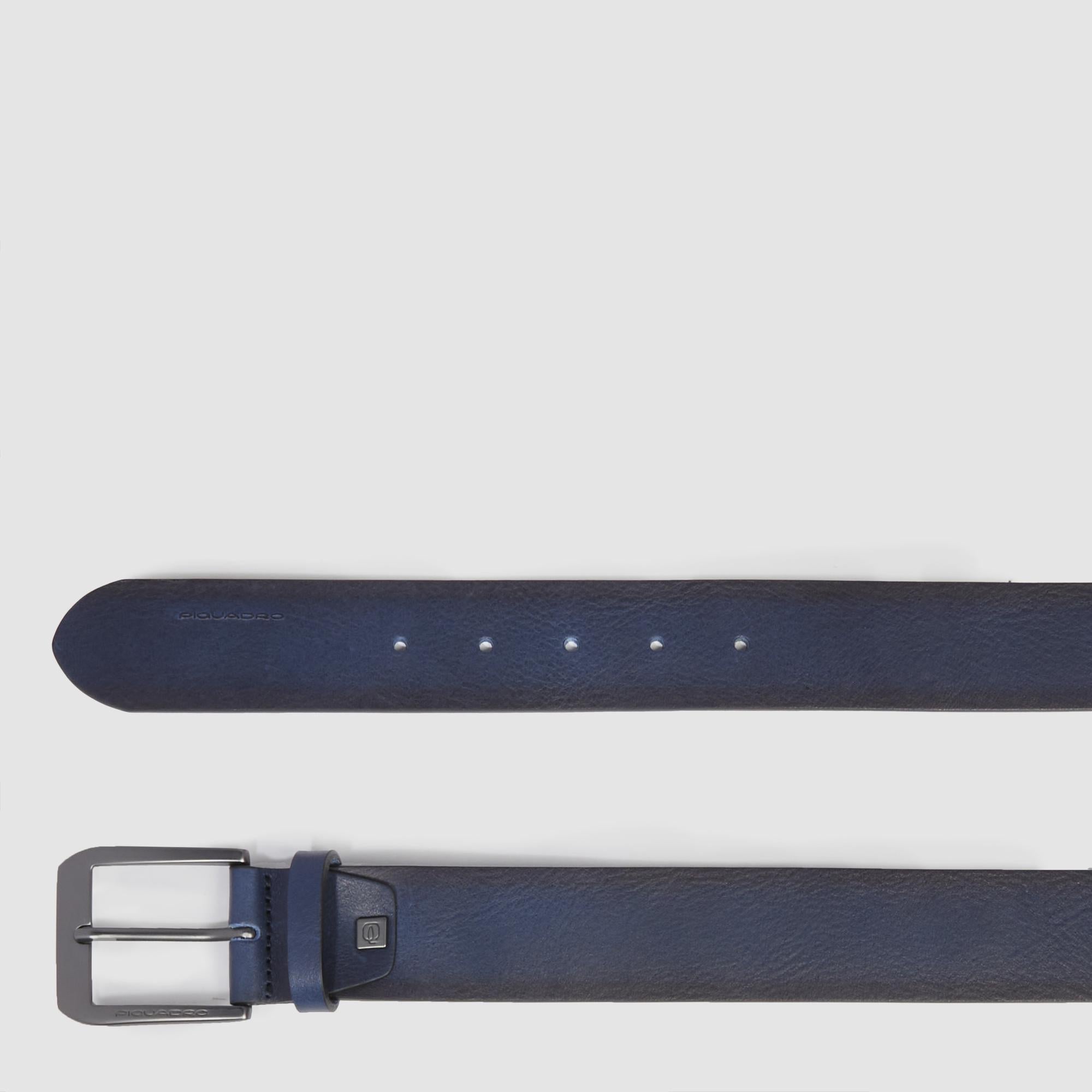 Piquadro Blue Square Ledergürtel Herren blau Dornschließe