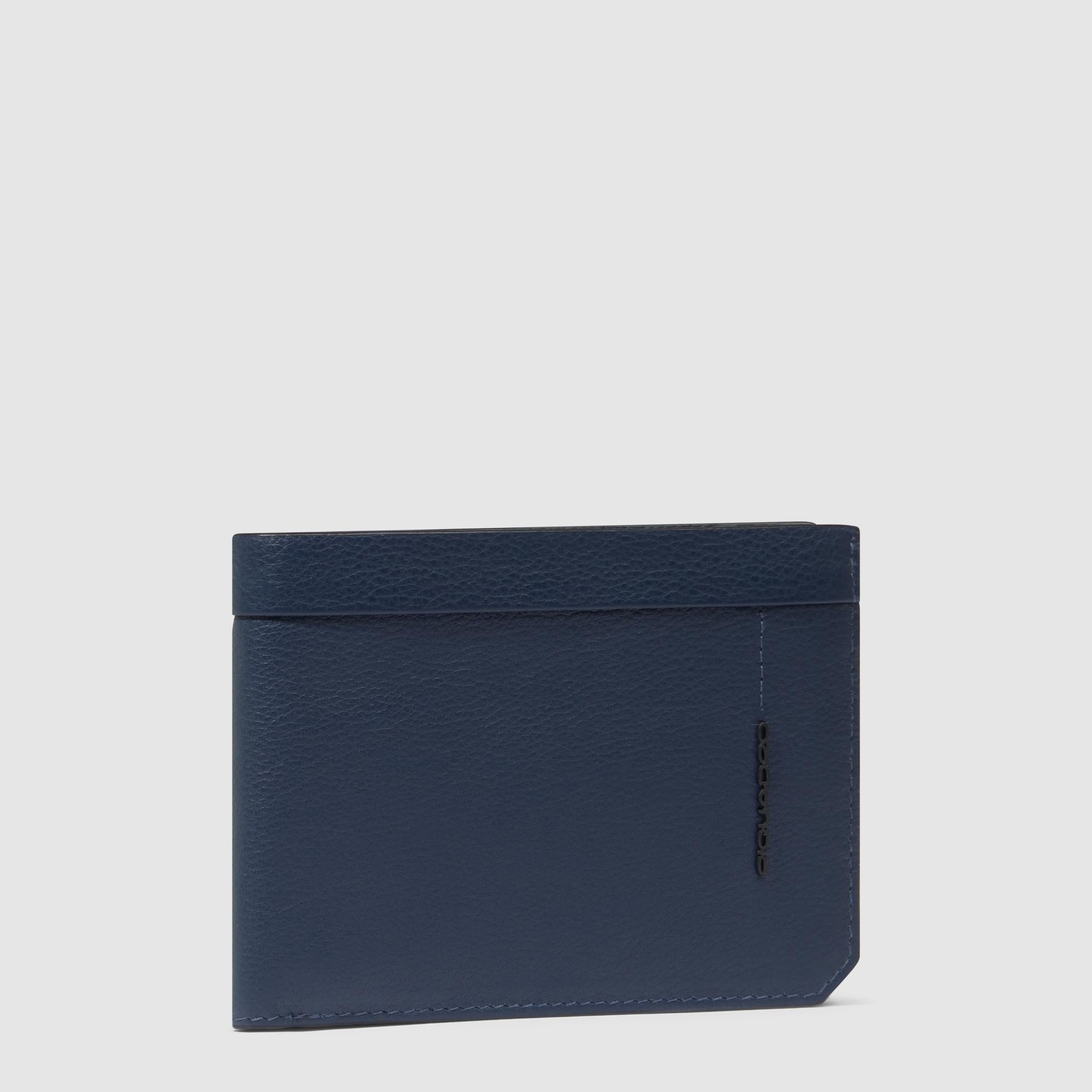 Piquadro Blue Square Geldbörse Leder schwarz RFID Münzfach