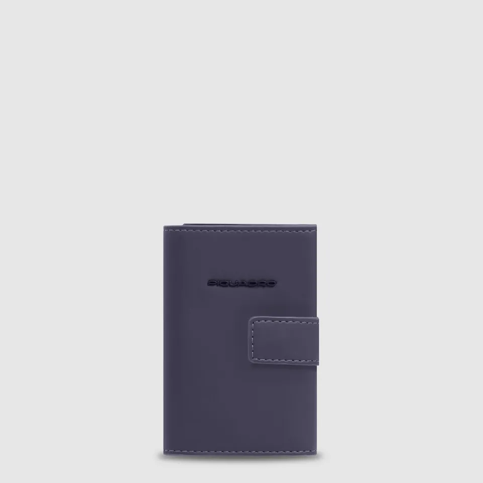 Piquadro Black Square Kartenetui automatisch Schwarz RFID