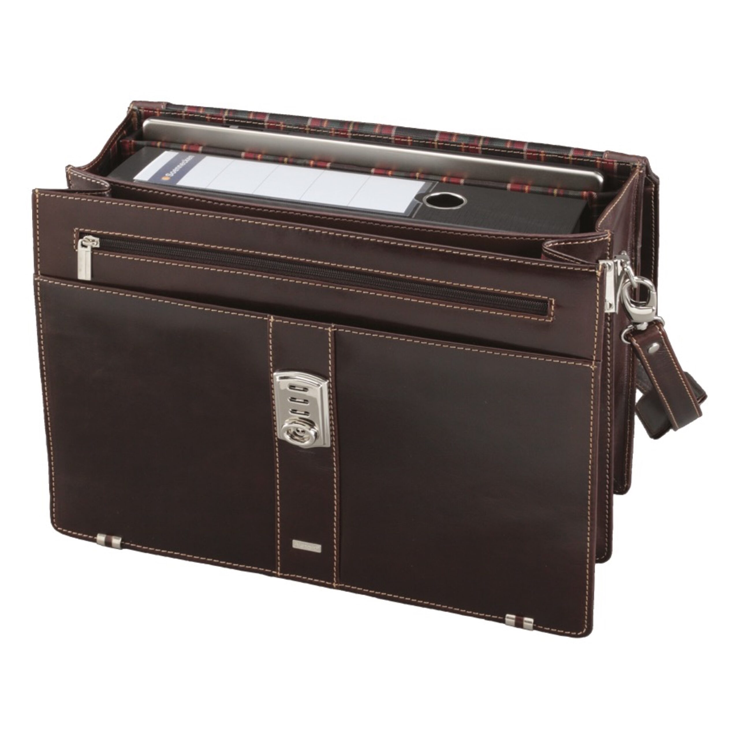 Lightpak Monaco Aktentasche Leder Dunkelbraun-Antik A4