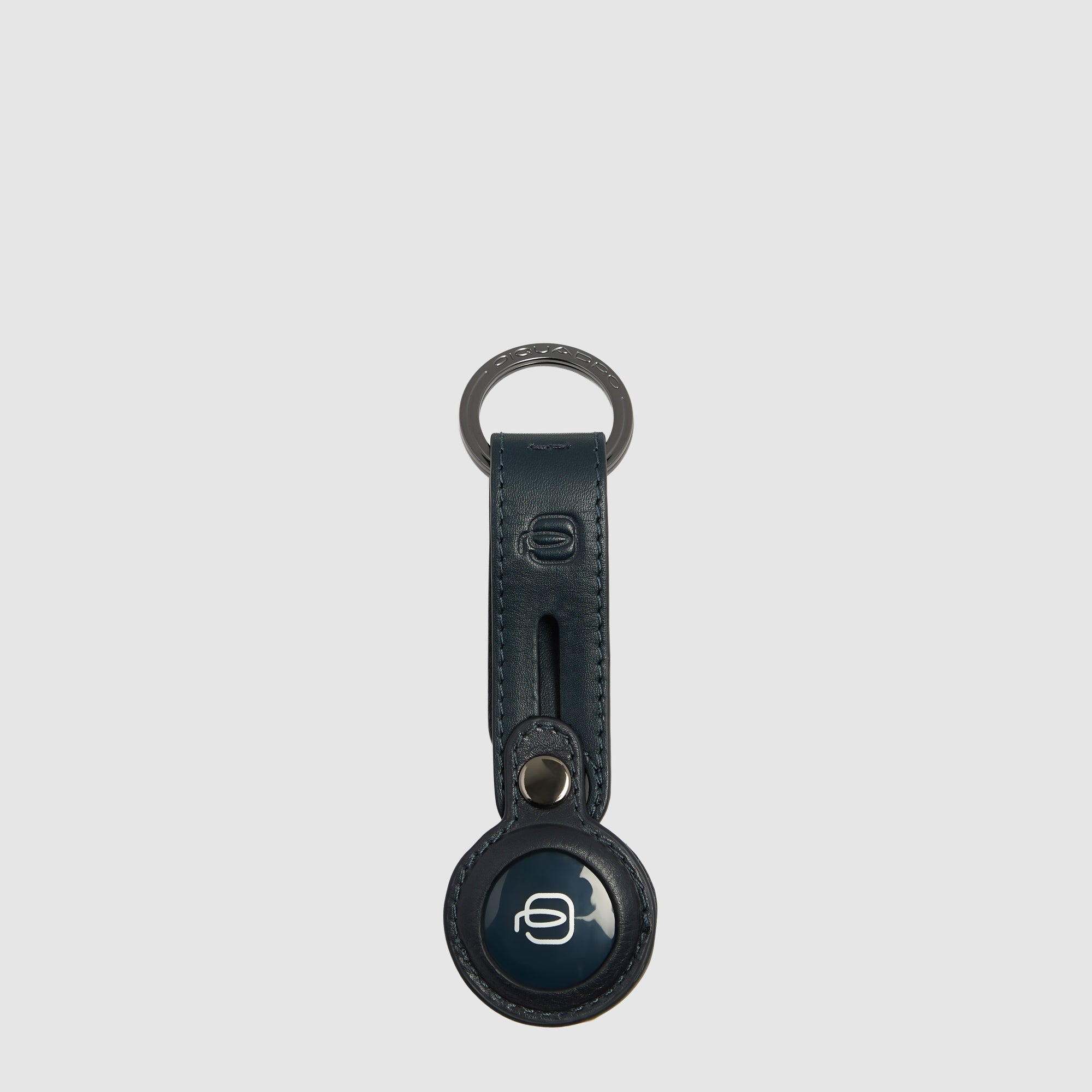 Piquadro Connequ AirTag Anhänger Leder Blau Schlüsselring