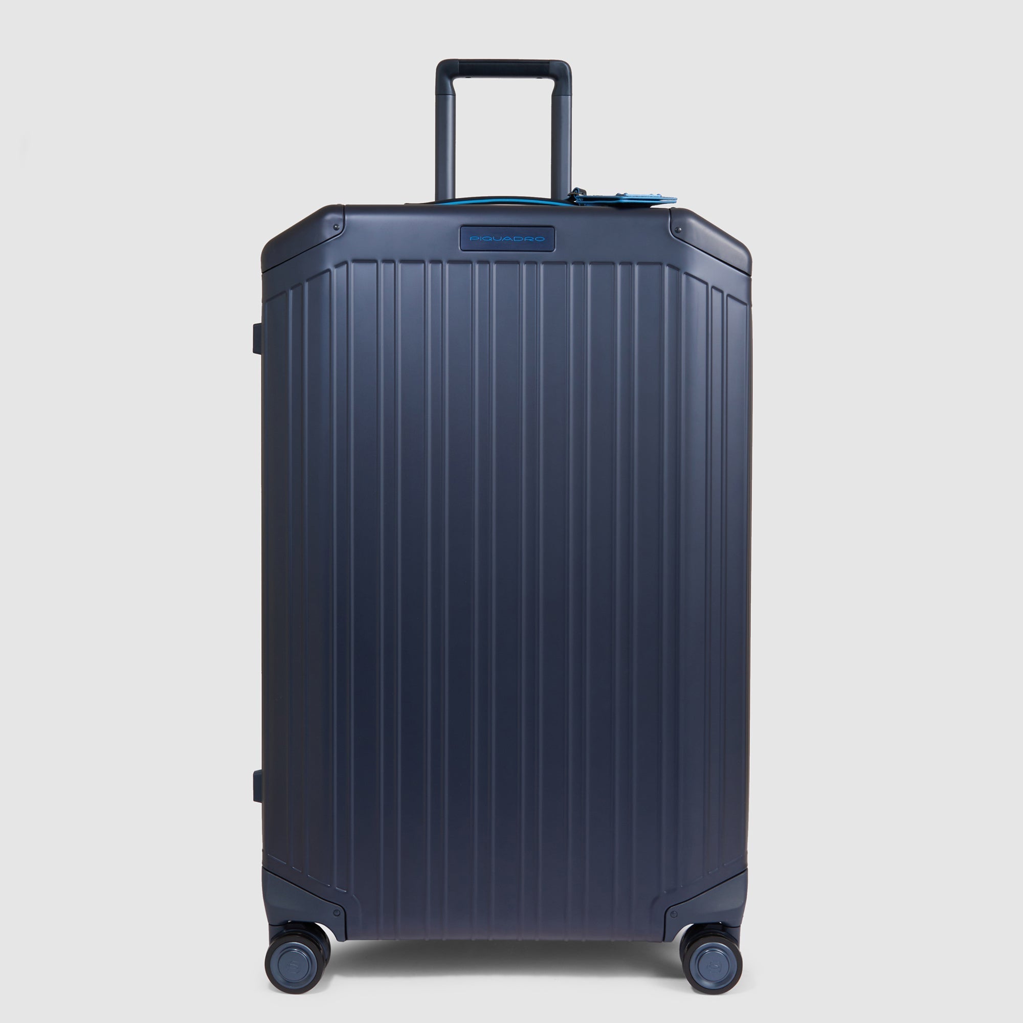 Piquadro Connequ Trolley groß Aluminium Blau 4 Rollen