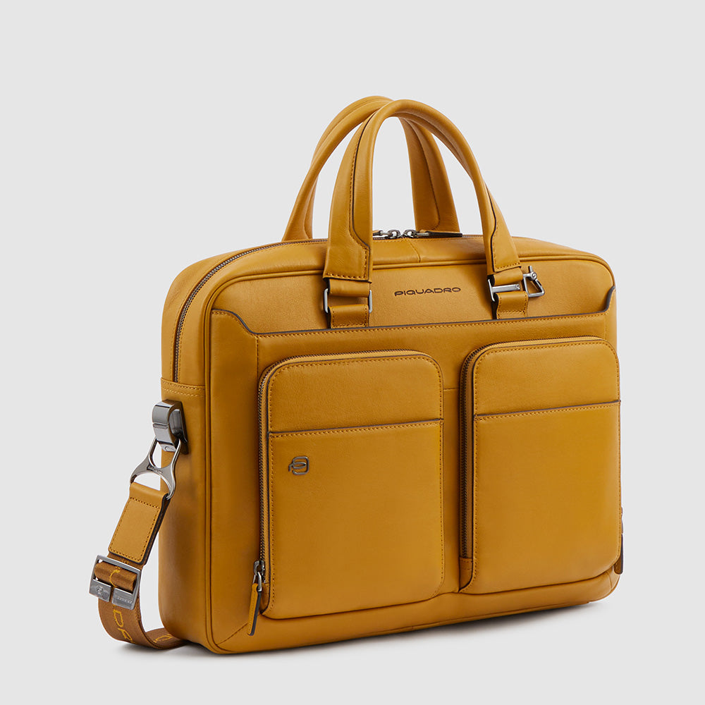Piquadro Brief Aktentasche Leder 15 Zoll Laptop Braun