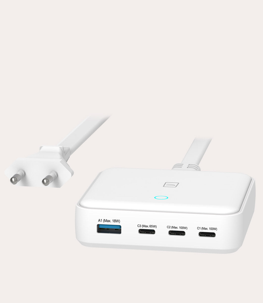 Tucano 100W GaN Ladegerät 4-Port Desktop Weiß USB-C