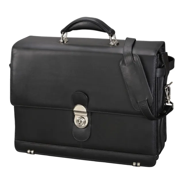 Lightpak Monza Aktentasche schwarz Leder 15 Zoll
