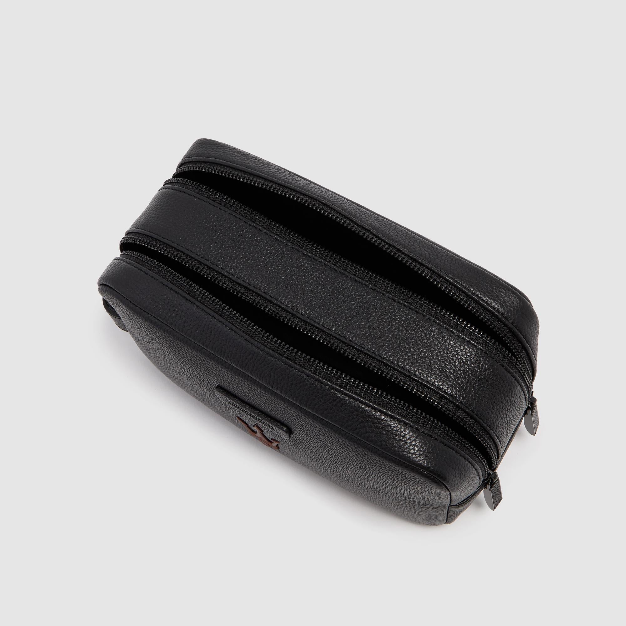 Piquadro x Maserati Beauty Case Leder Herren Schwarz