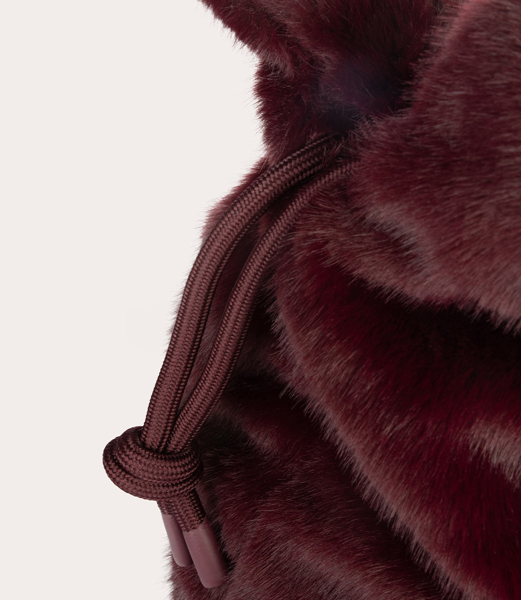 Tucano Nina Fur Shopper Laptoptasche bordeaux Kunstfell