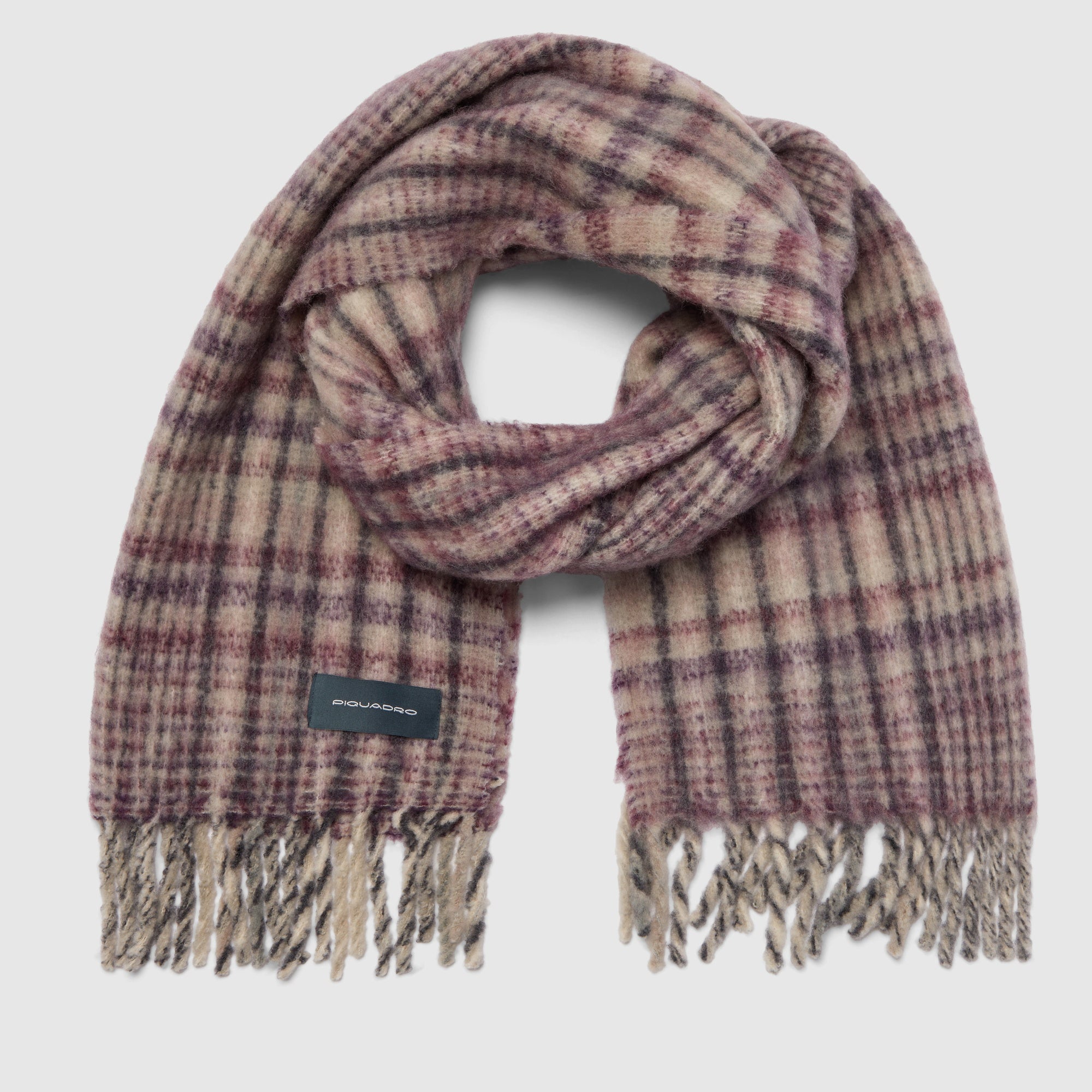 Piquadro Urban Schal Wollmischung Mohair-Effekt Blau