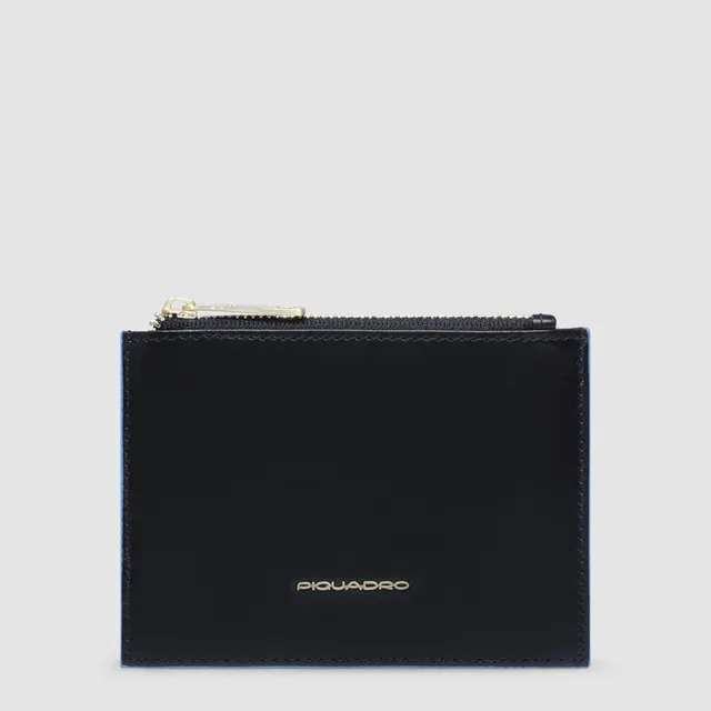Piquadro Materia Damen Mini Geldbörse Schwarz Leder