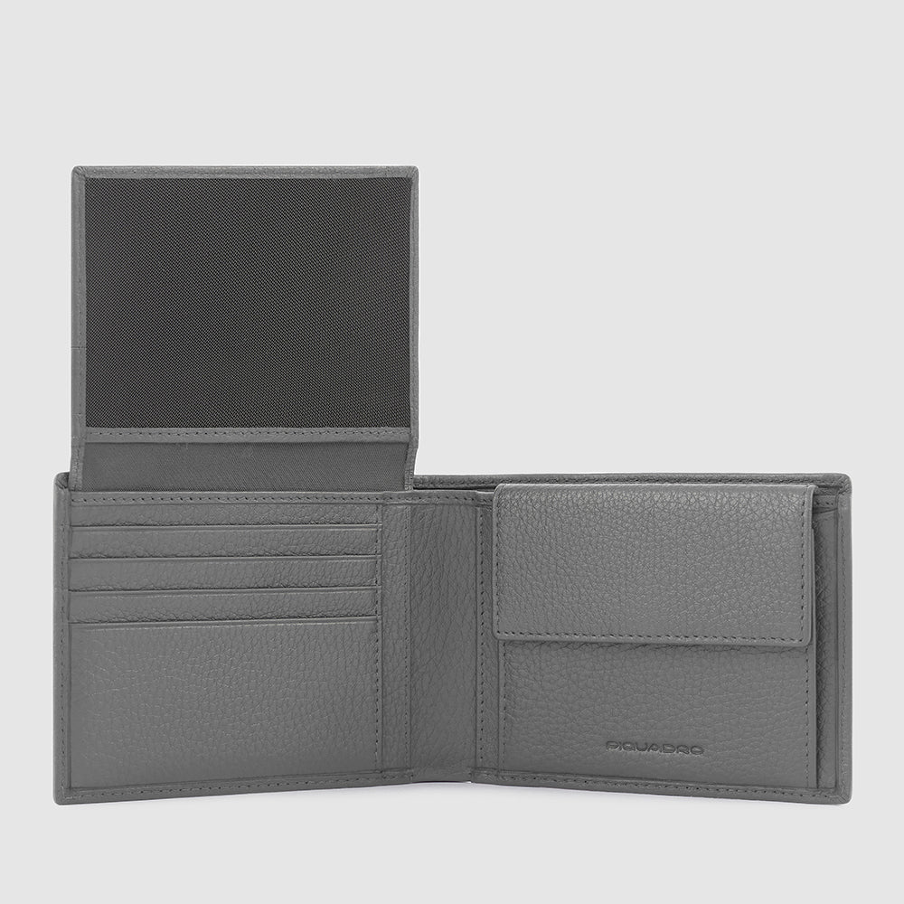 Piquadro Blue Square Geldbörse Leder blau RFID Münzfach