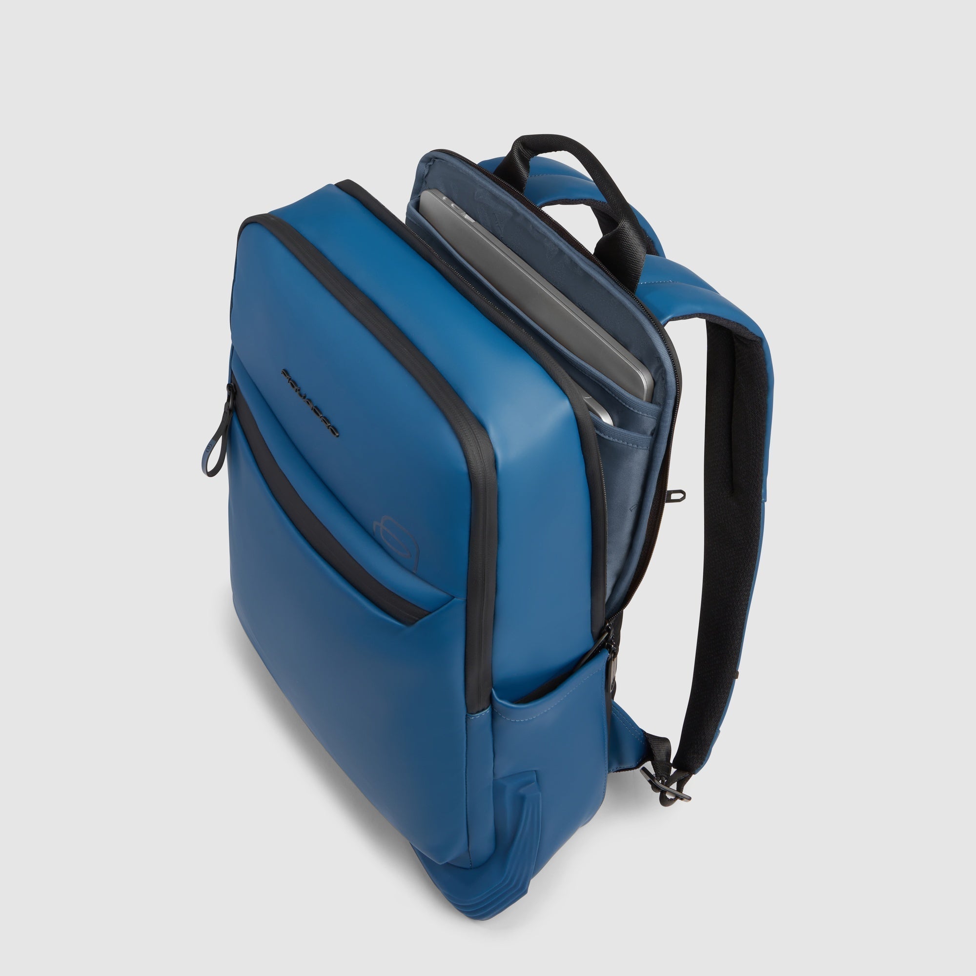 Piquadro Corner 2.0 Laptop-Rucksack 14 Zoll Blau wasserdicht