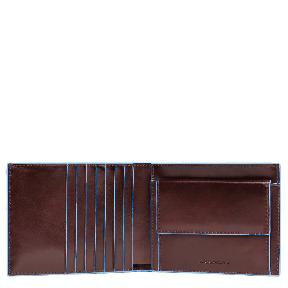 Piquadro Blue Square Geldbörse Leder RFID Münzfach
