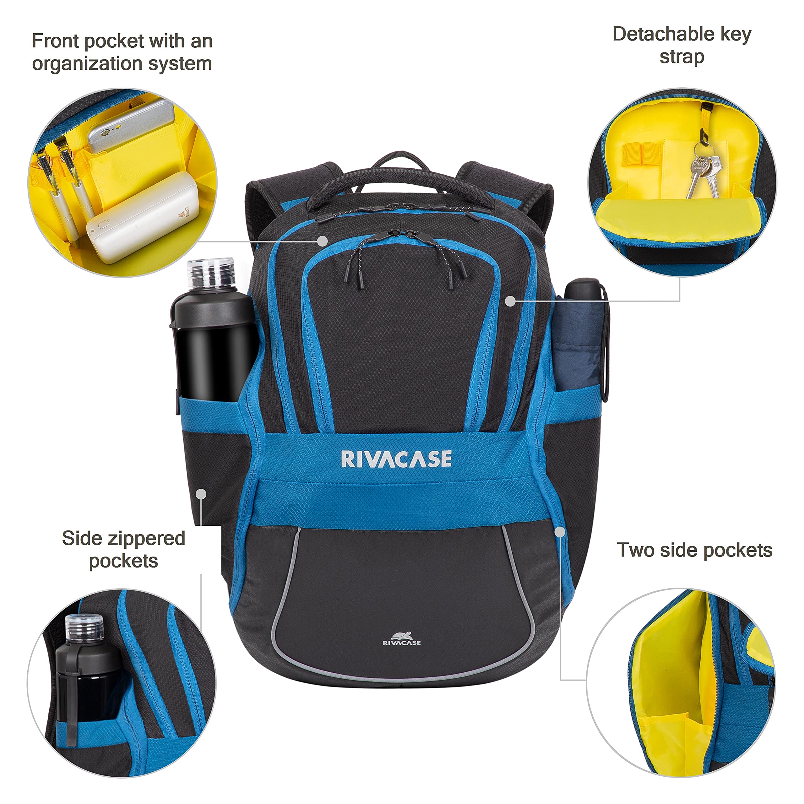 Rivacase Ipanema Rucksack 15,6 Zoll blau reflektierend