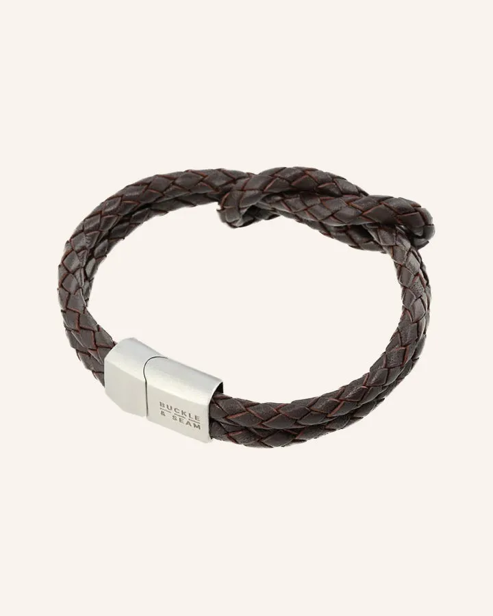 Buckle & Seam Faro Lederarmband M Magnetverschluss braun