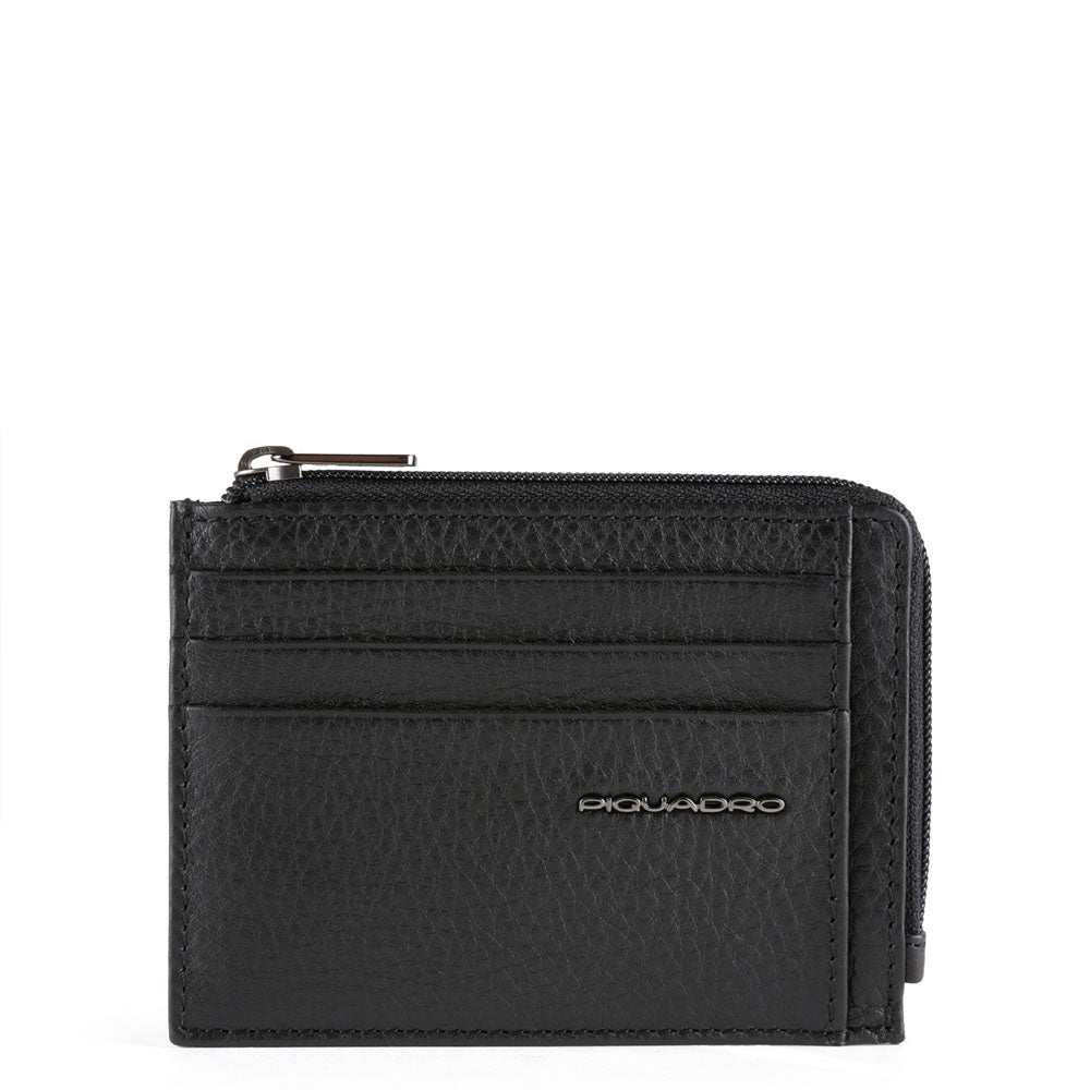 Piquadro Blue Square Geldbörse Leder schwarz RFID