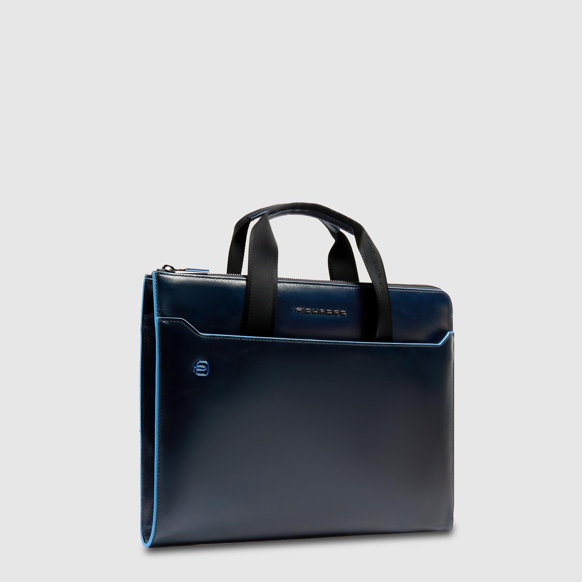 Piquadro Black Square Laptoptasche 13,3 Zoll Leder schwarz