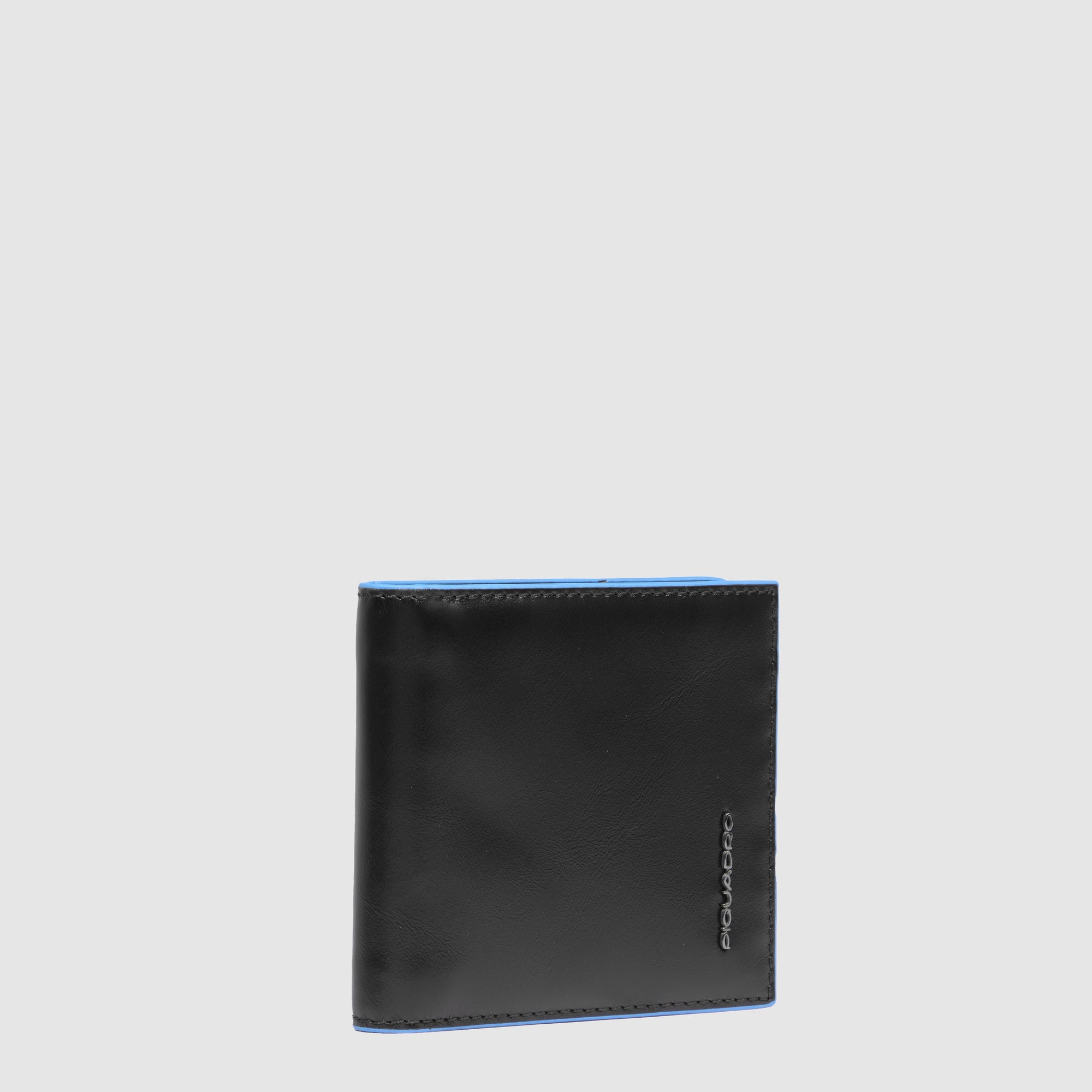Piquadro Blue Square Geldbörse Herren Leder Schwarz Klammer