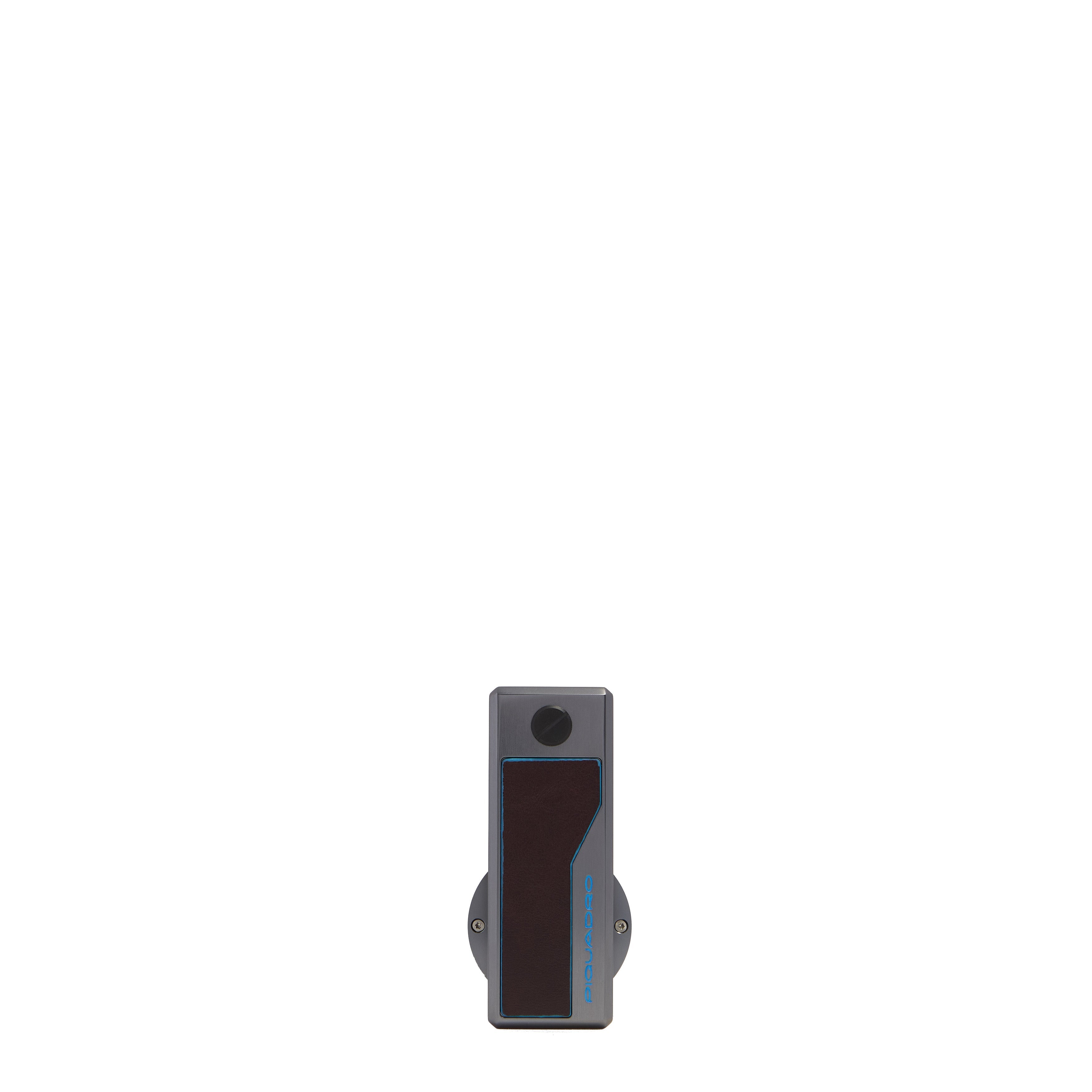 Piquadro Connequ Schlüsselanhänger Leder Schwarz für AirTag