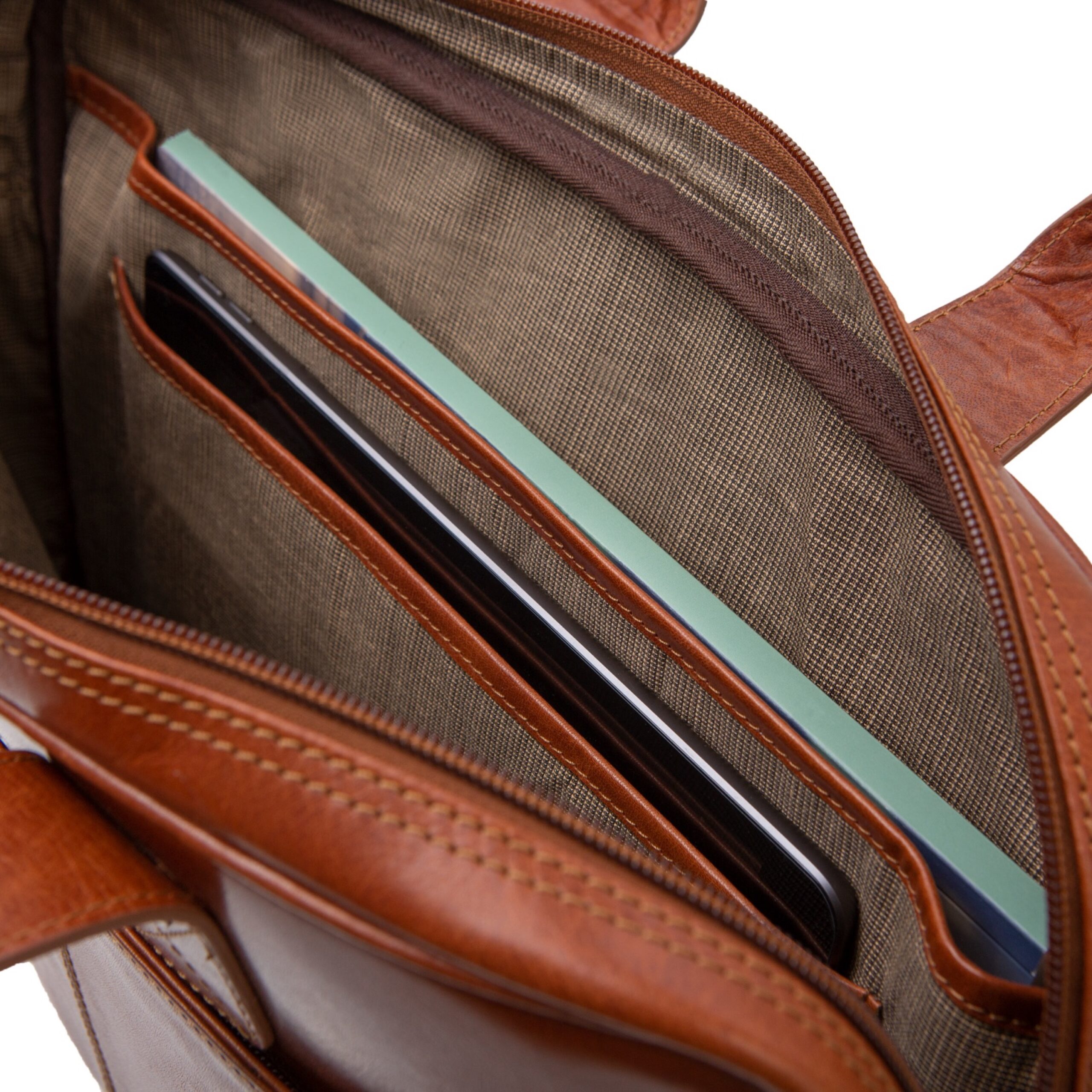 Lightpak SURPRISE Laptoptasche Cognac Leder 15 Zoll