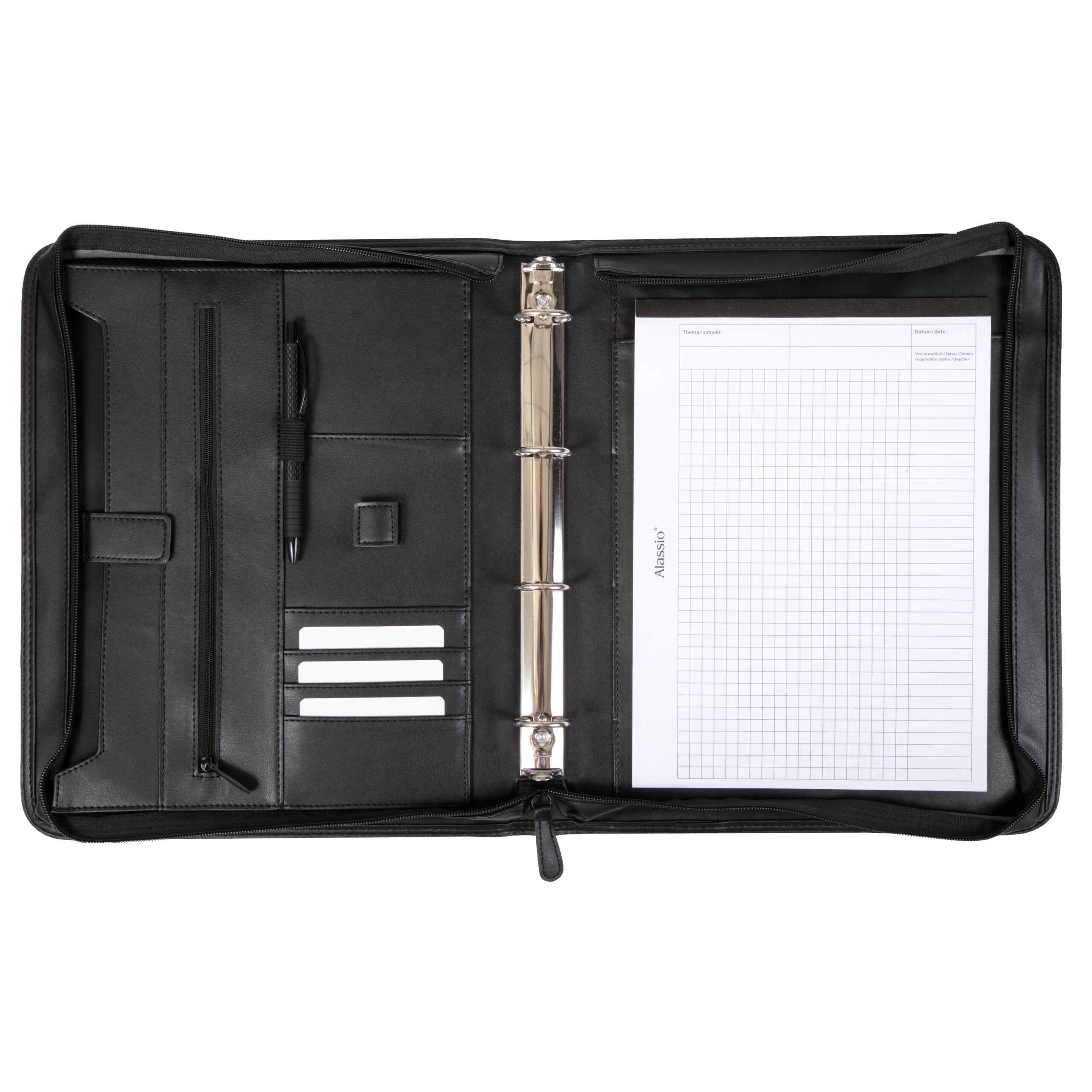Lightpak Leonardo A4 Schreibmappe schwarz mit Griff