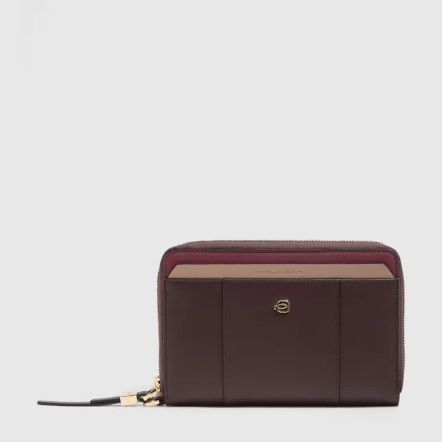 Piquadro Blue Square Reisepasshülle Leder schwarz mit Reissverschluss