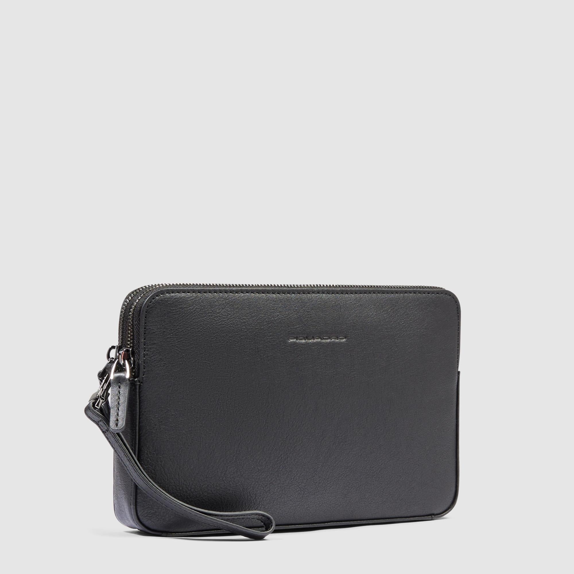 Piquadro Black Square Pochette Herren Leder mit Kartenfach