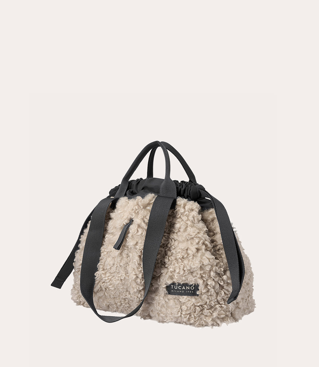 Tucano Carry Sheep Small Shopper Weiß Kunstfell