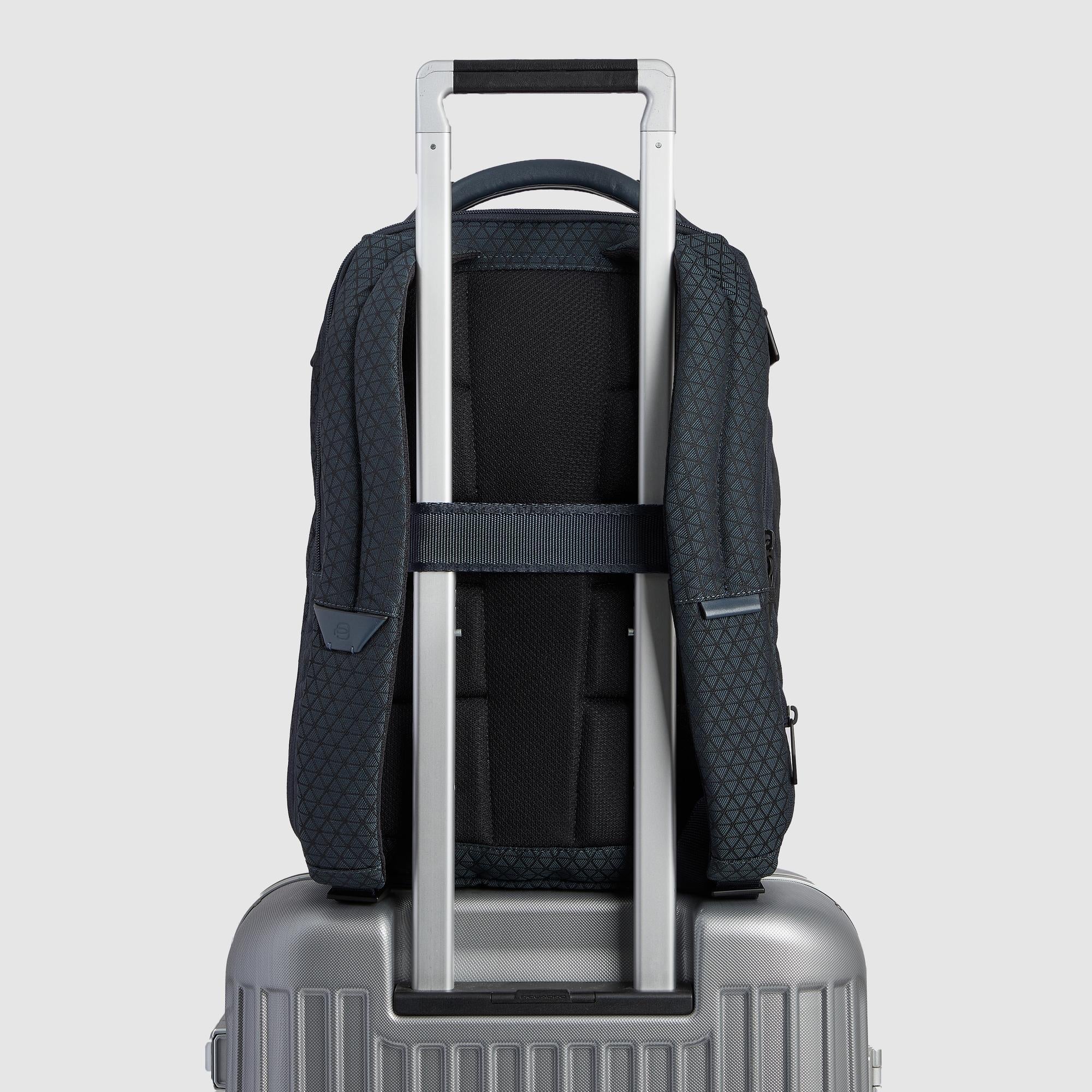 Piquadro Corner 2.0 Reiserucksack modular blau 15,6 Zoll Stoff
