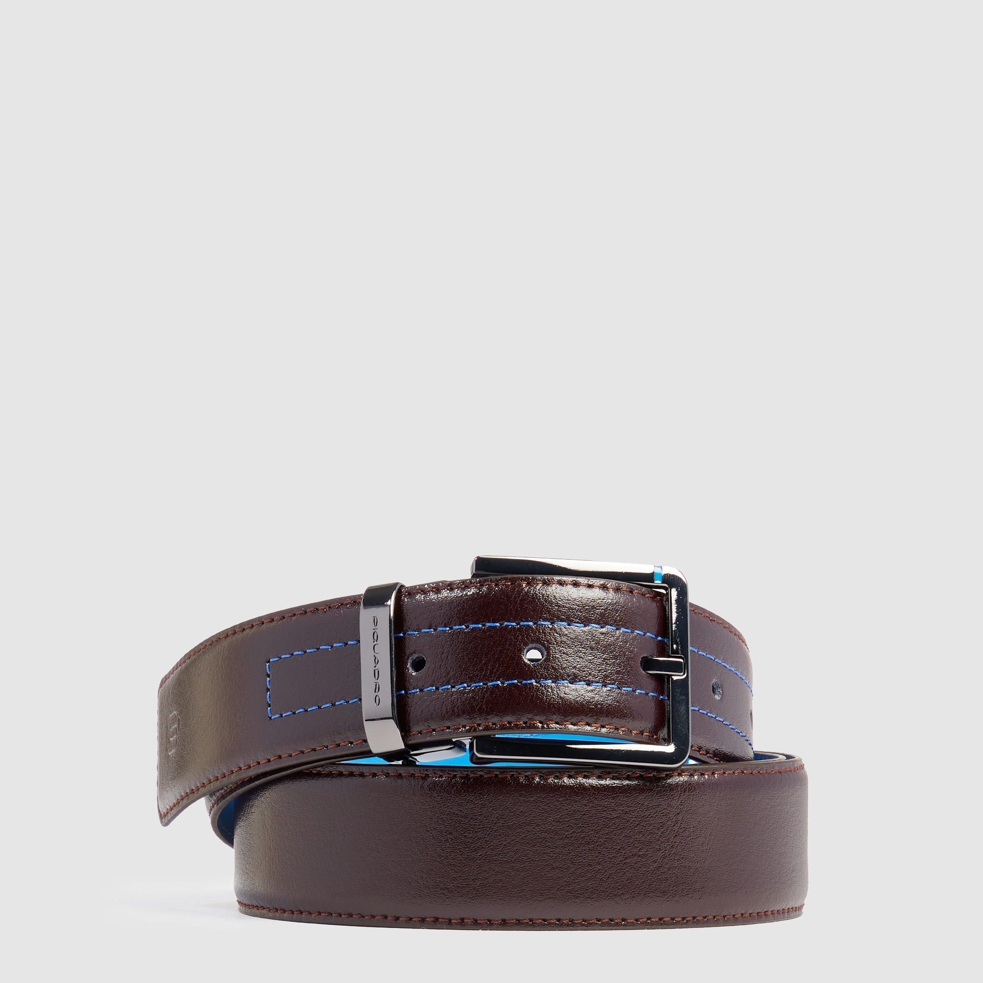Piquadro Blue Square Gürtel Herren blau Leder Dornschließe