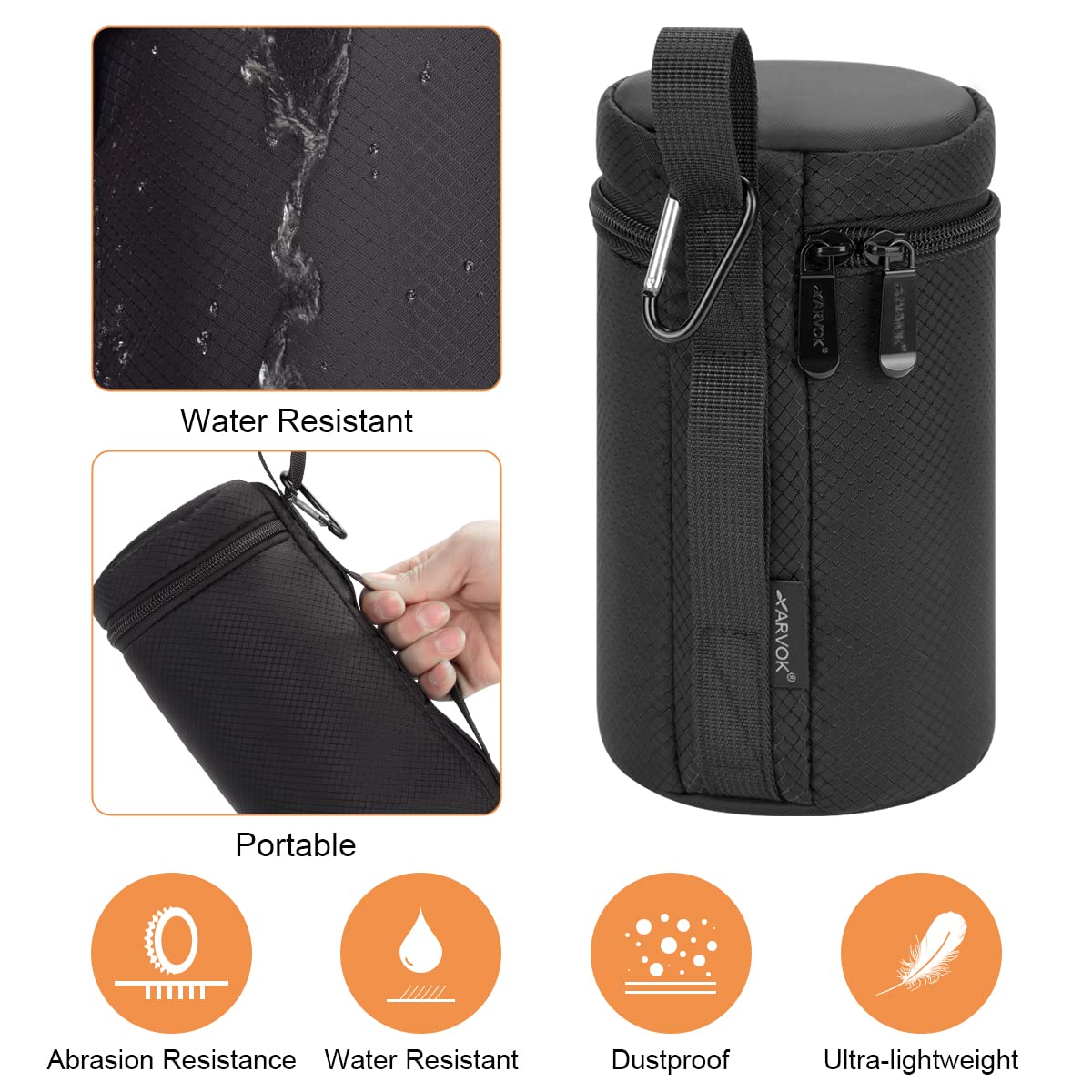 ARVOK Travel Accessories Objektivtasche Neopren Schwarz wasserdicht