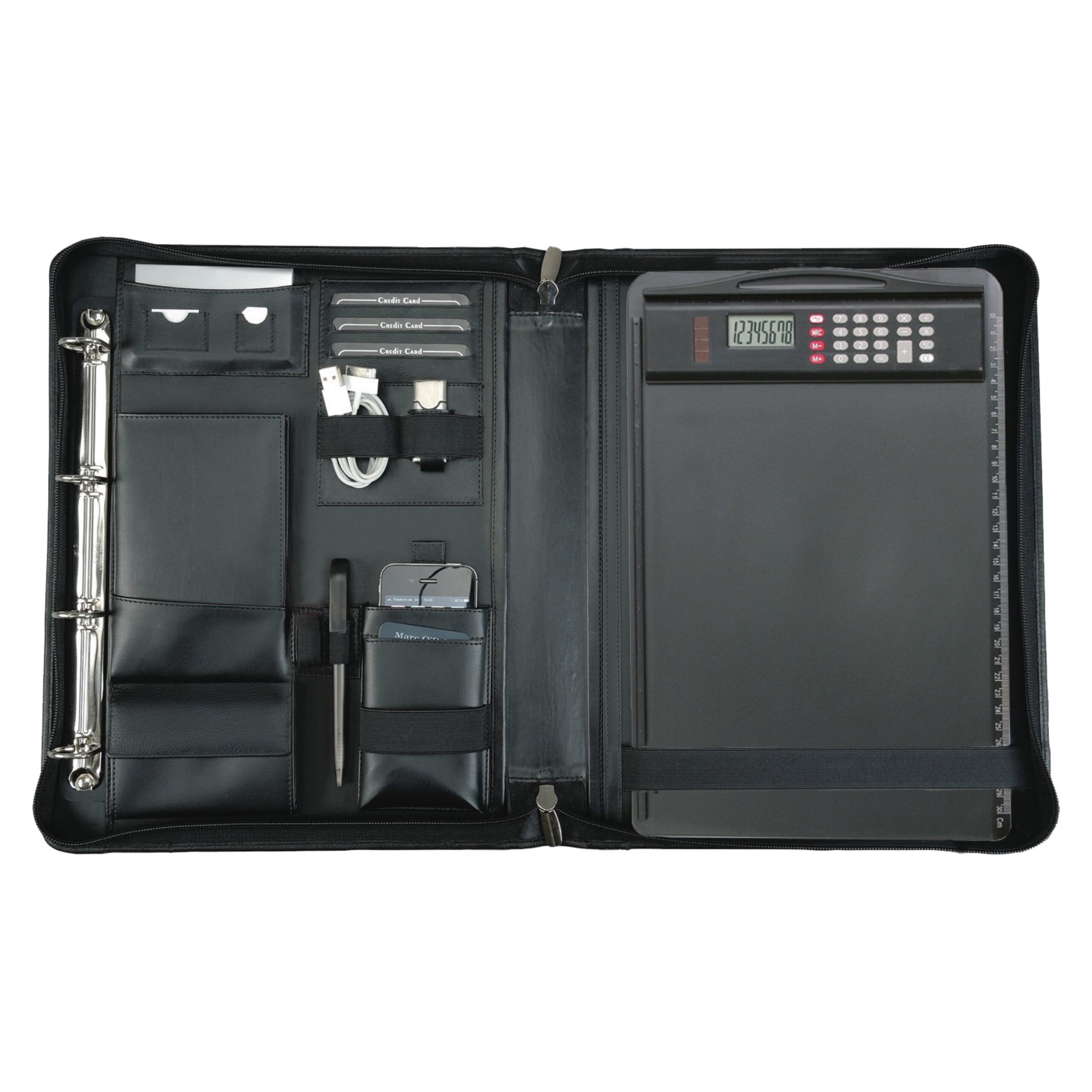 Lightpak Cesena Orgamappe A4 Schwarz Nappaleder