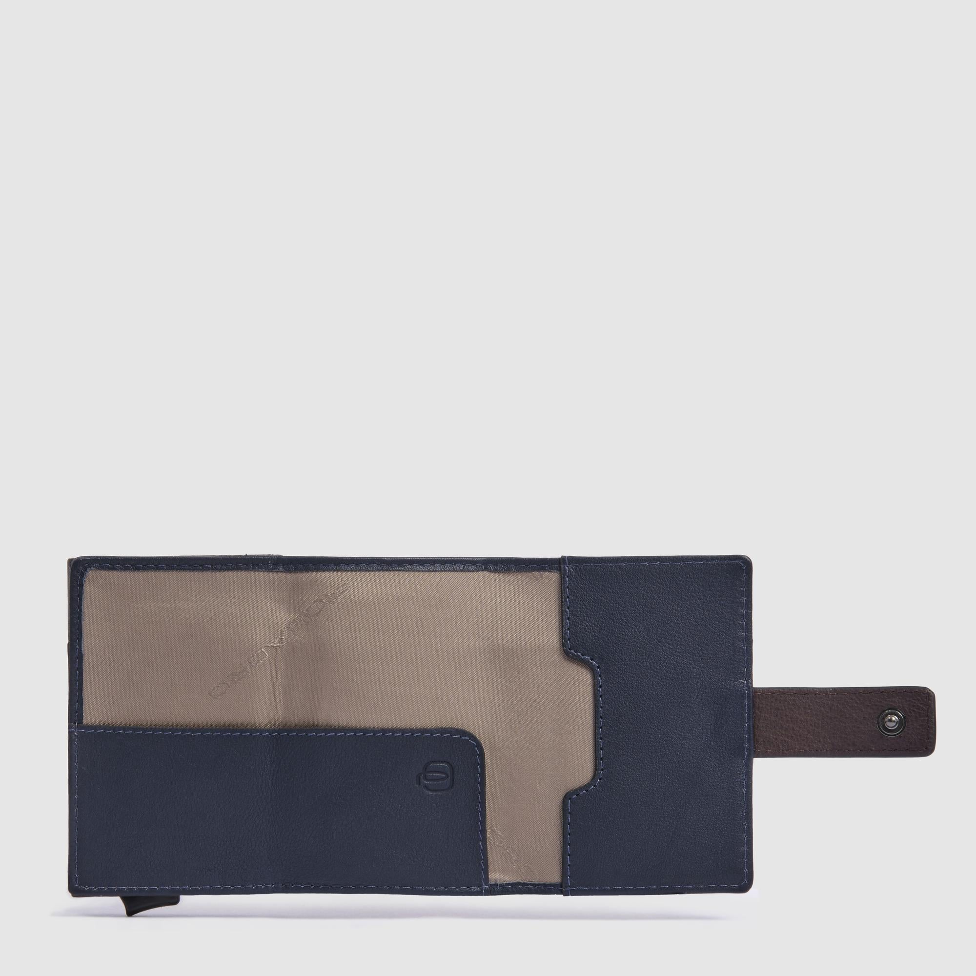 Piquadro Black Square Automatik Kartenetui BLUTM Leder RFID