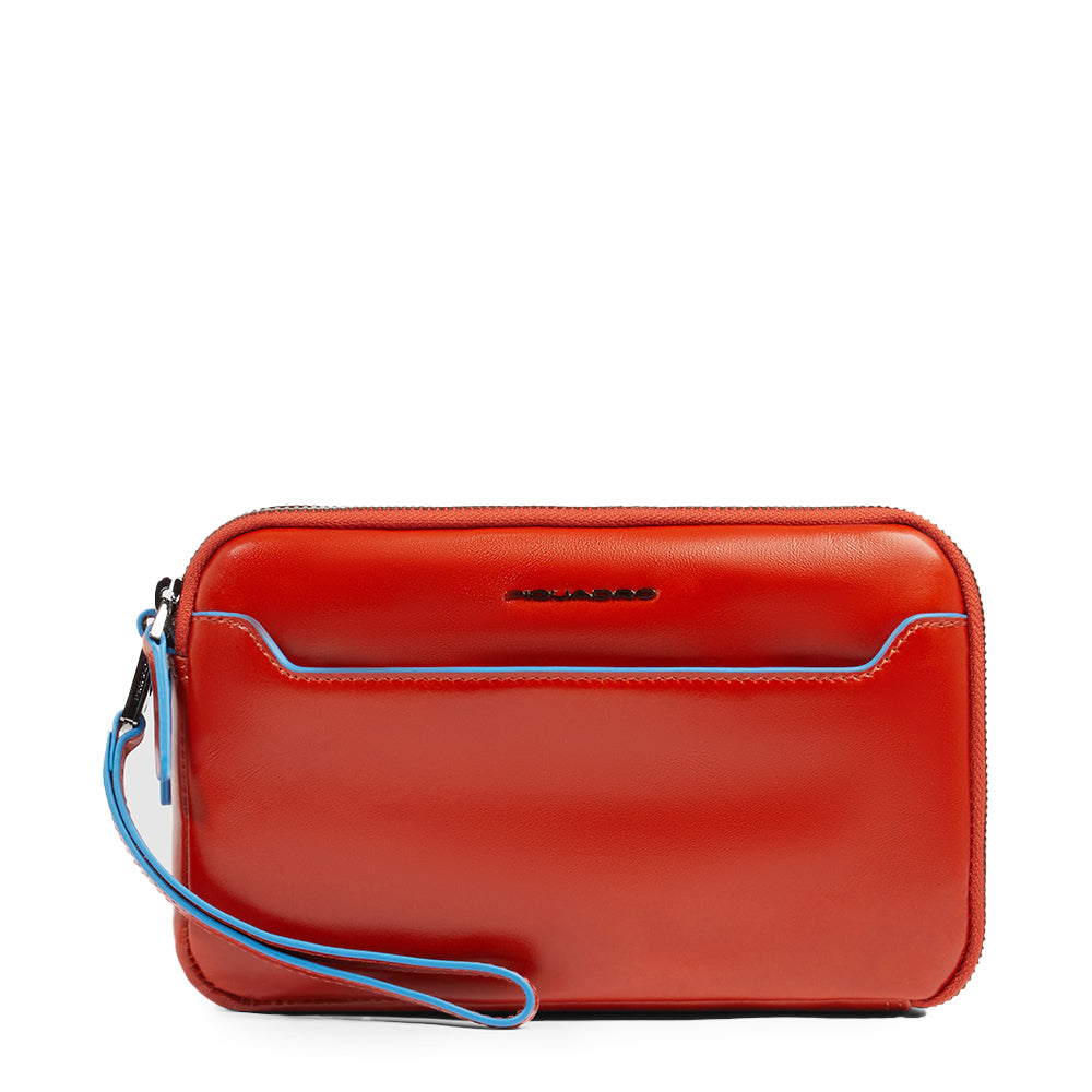 Piquadro Modus Pochette Herren Leder Blau 3 Fächer RFID