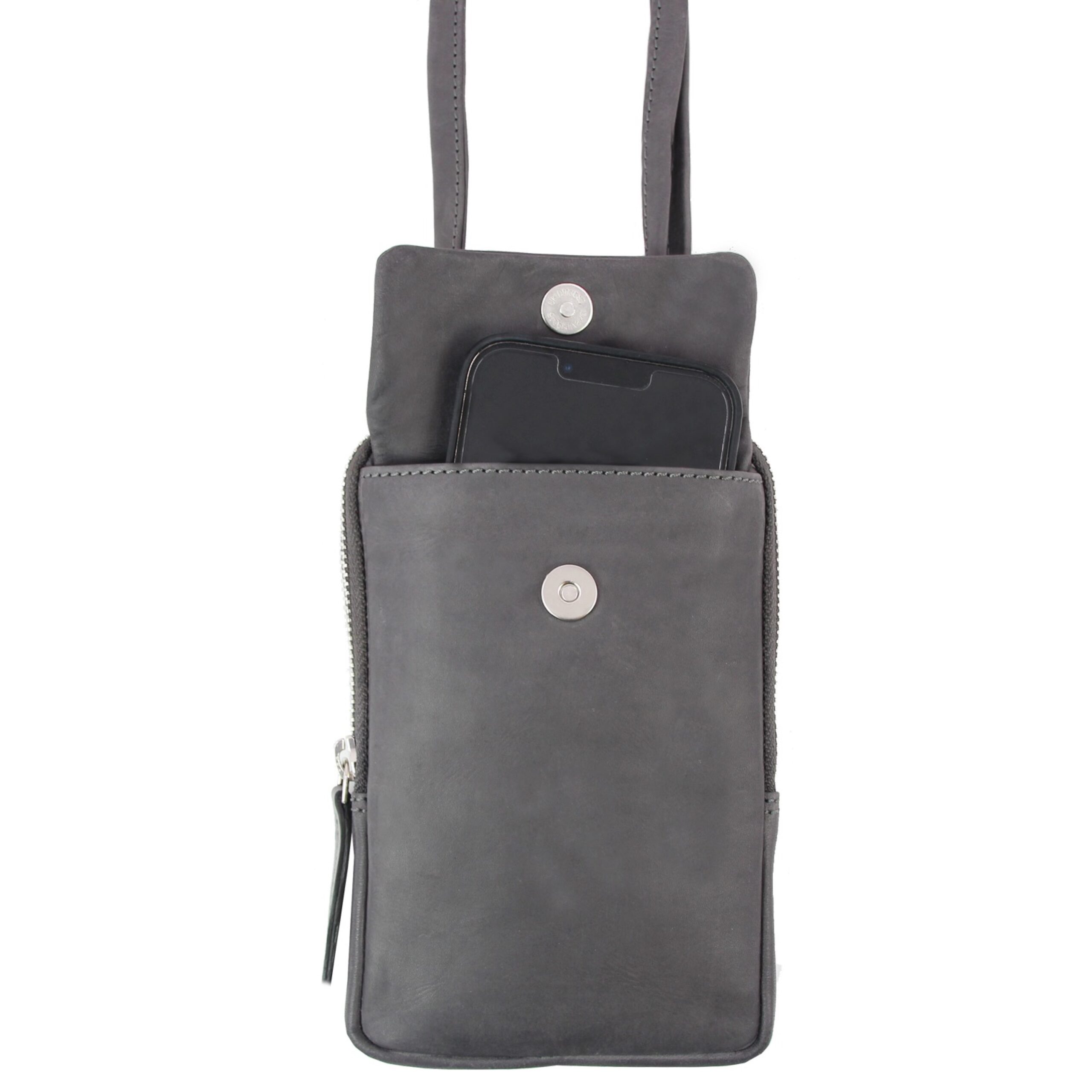 Lightpak Loris Handy Umhängetasche Leder grau Kartenfach