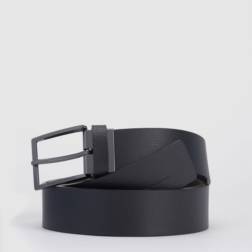 Piquadro Blue Square Wendegürtel Herren Leder schwarz-blau