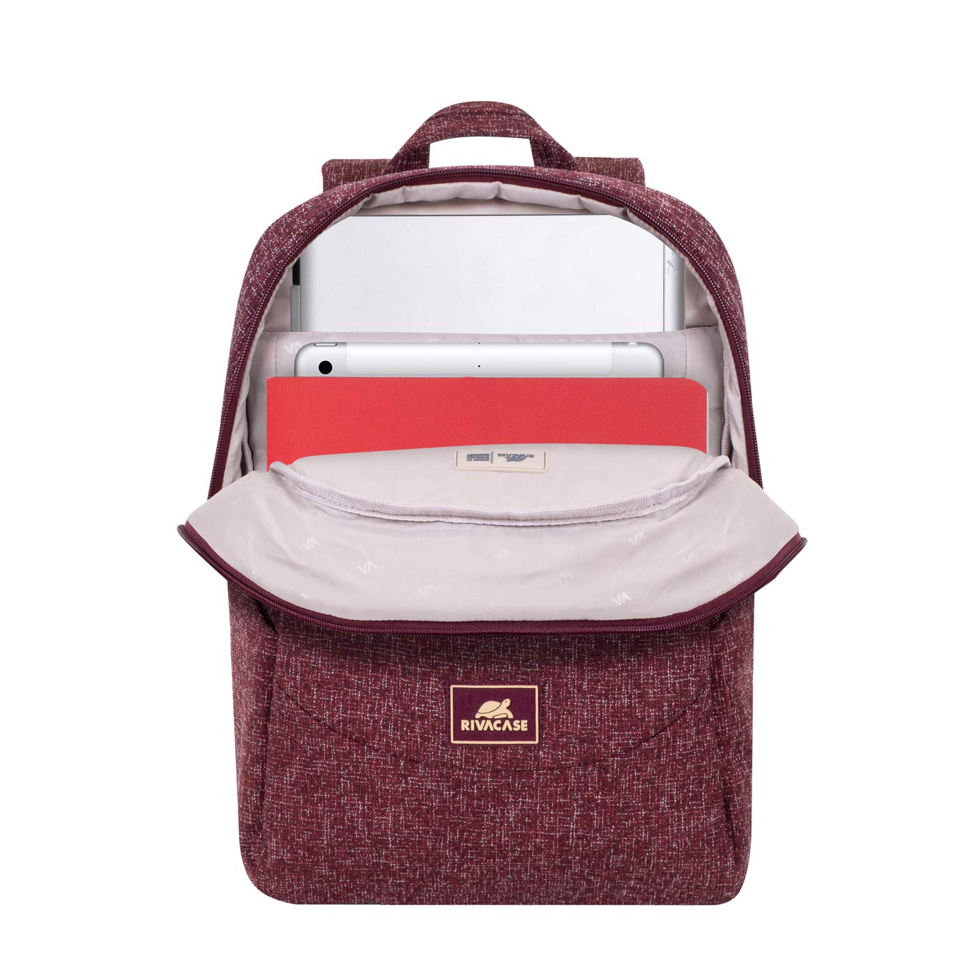 Rivacase Agora Laptoprucksack 13,3 Zoll Burgundy Rot
