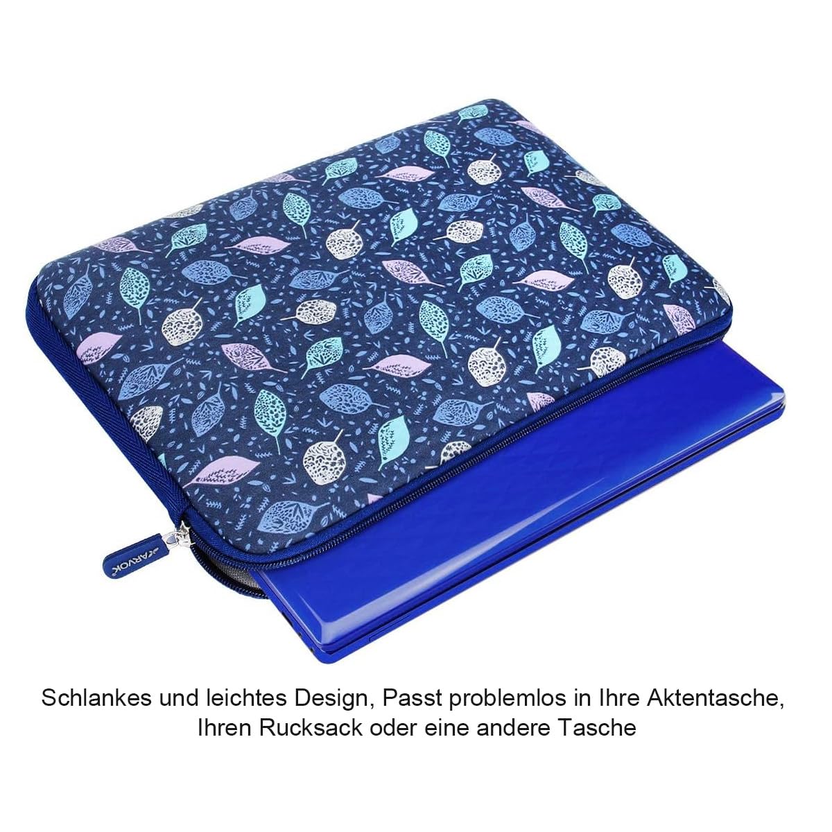 ARVOK Basic Laptop Sleeve 15,6 Zoll Dunkelblau Ahornblatt Neopren