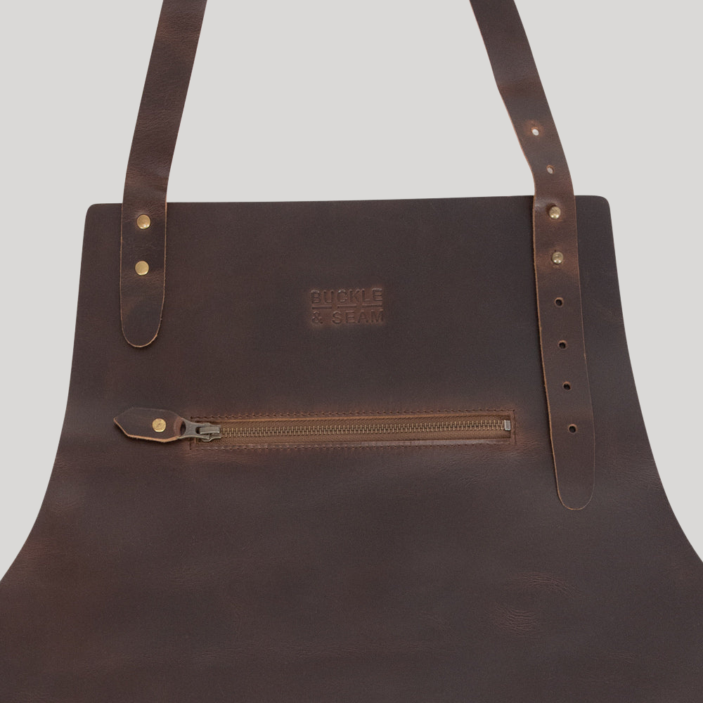 Buckle & Seam Asado Lederschürze Grillschürze Rindleder Braun