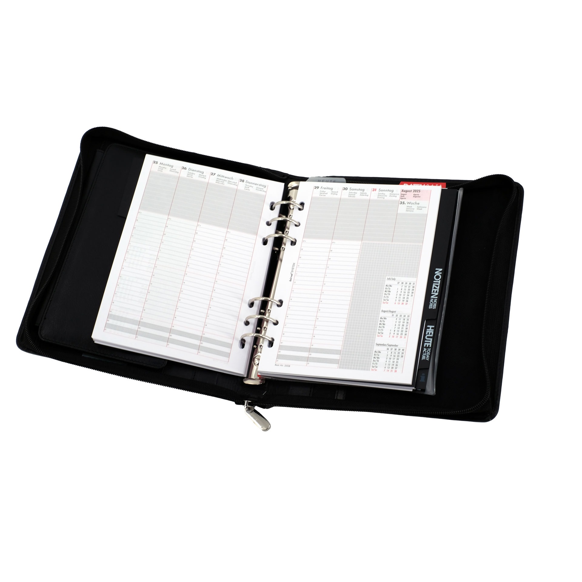 Lightpak Manager-Planer A5 Nappaleder schwarz mit Kalender