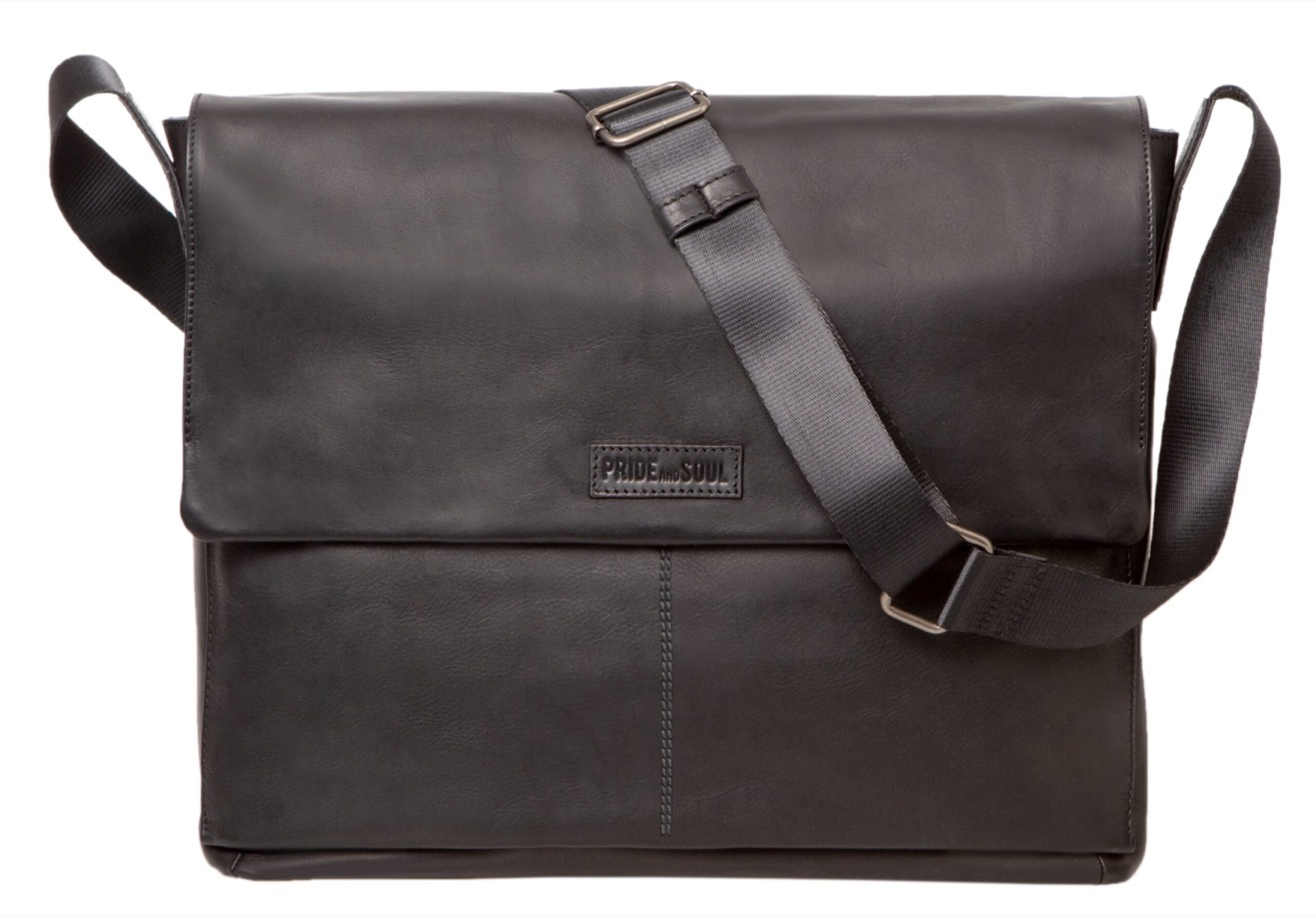 Lightpak URBAN Umhängetasche schwarz Leder Laptopfach