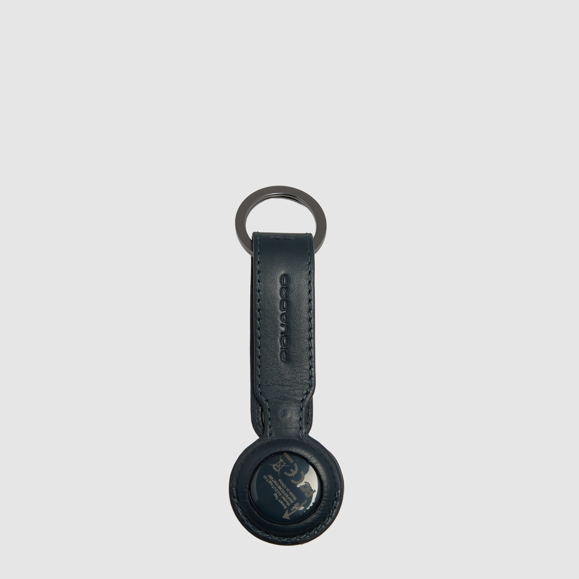 Piquadro Connequ AirTag Anhänger Leder Blau Schlüsselring