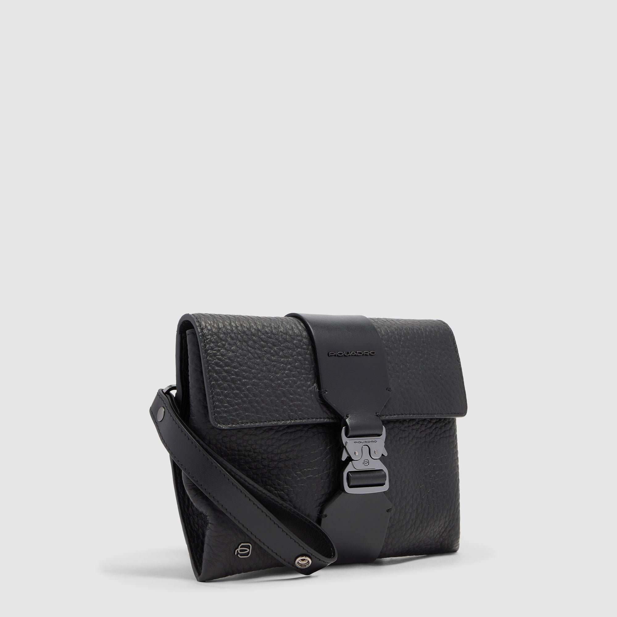 Piquadro Black Square Clutch Leder Schwarz Herren