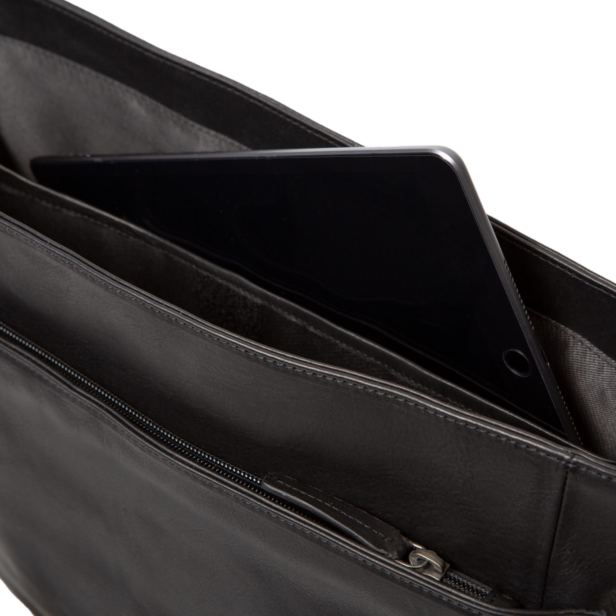 Lightpak URBAN Umhängetasche schwarz Leder Laptopfach