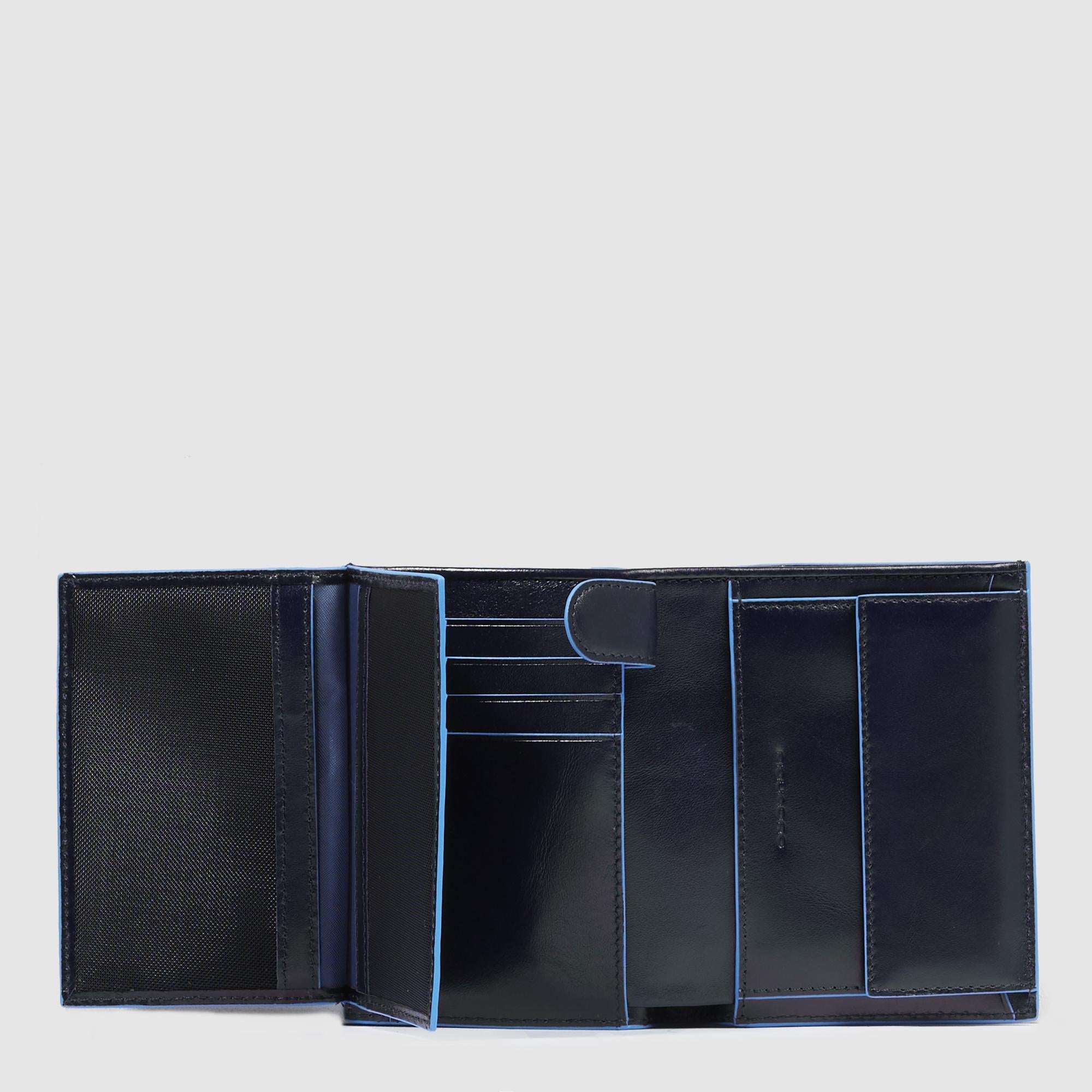Piquadro Blue Square Geldbörse Herren Hochformat Leder