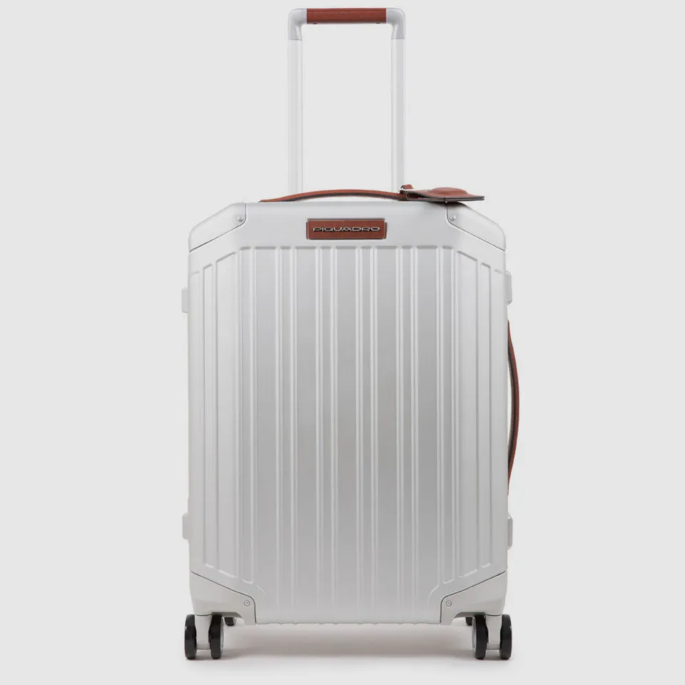 Piquadro PQ-Light Kabinentrolley Alu grau slim 4 Rollen